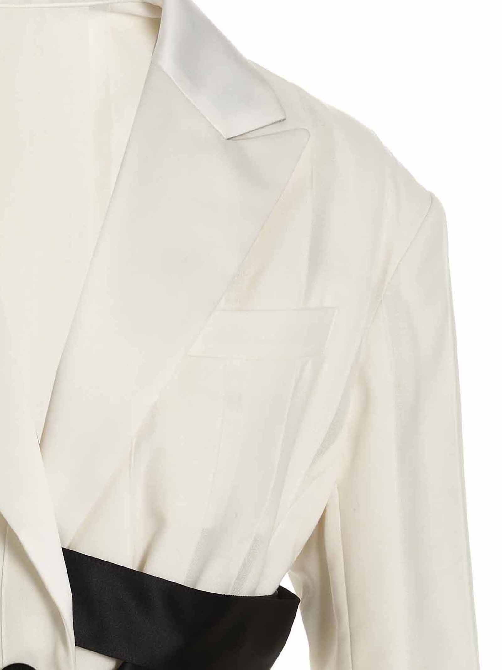 Sacai Single Breast Belted Pleated Blazer Jacket