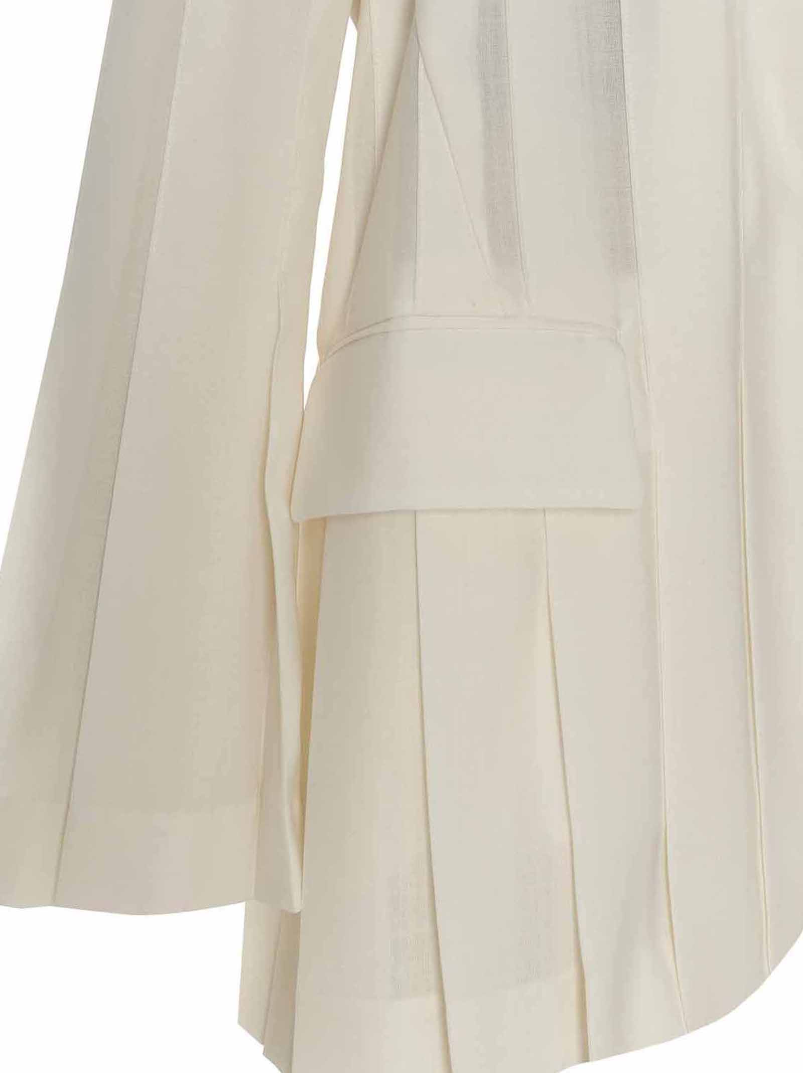 Sacai Single Breast Belted Pleated Blazer Jacket