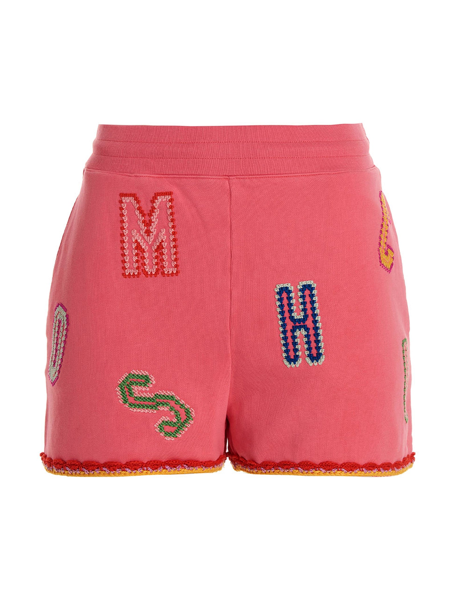 Moschino Lettering Embroidered Logo Bermuda Shorts