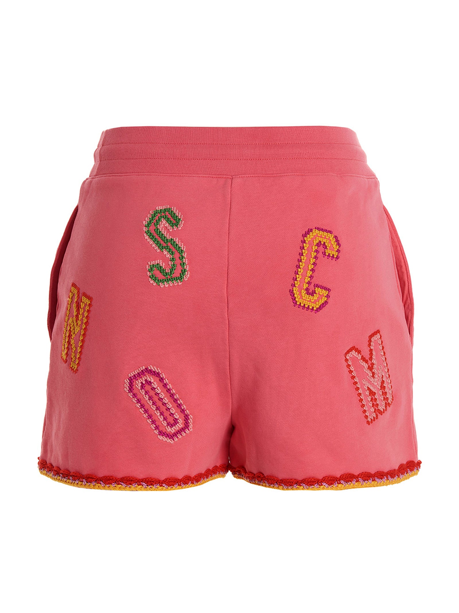 Moschino Lettering Embroidered Logo Bermuda Shorts