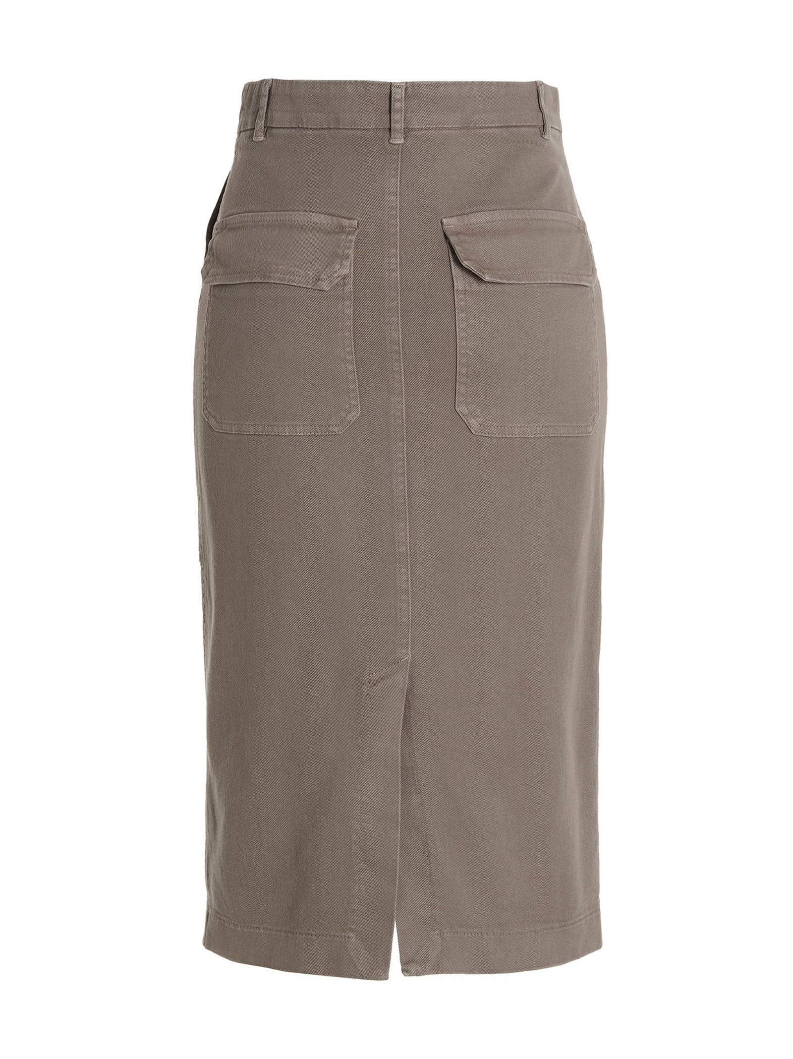 Nude Midi Denim Skirt