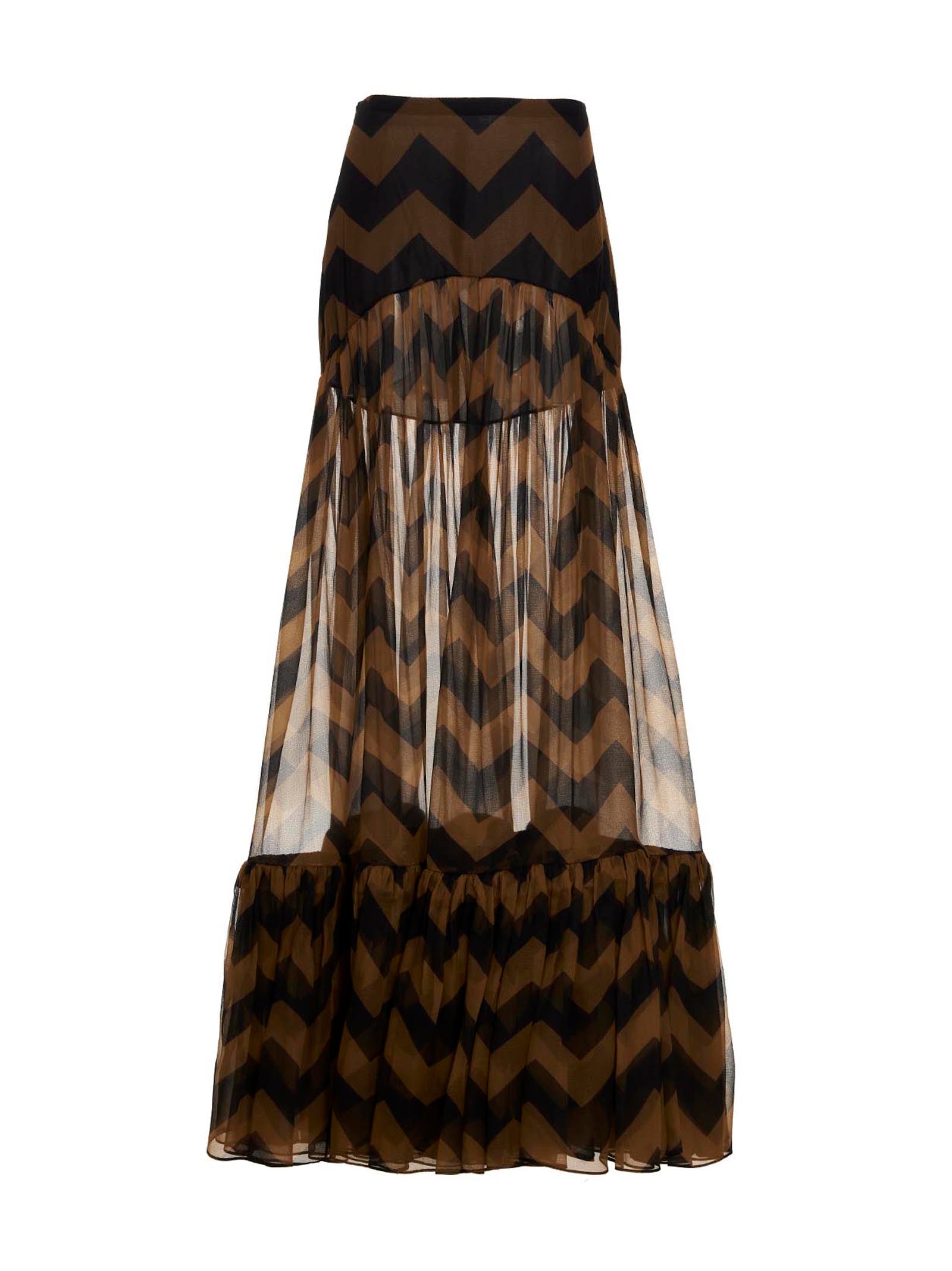 Saint Laurent Chevron Long Skirt