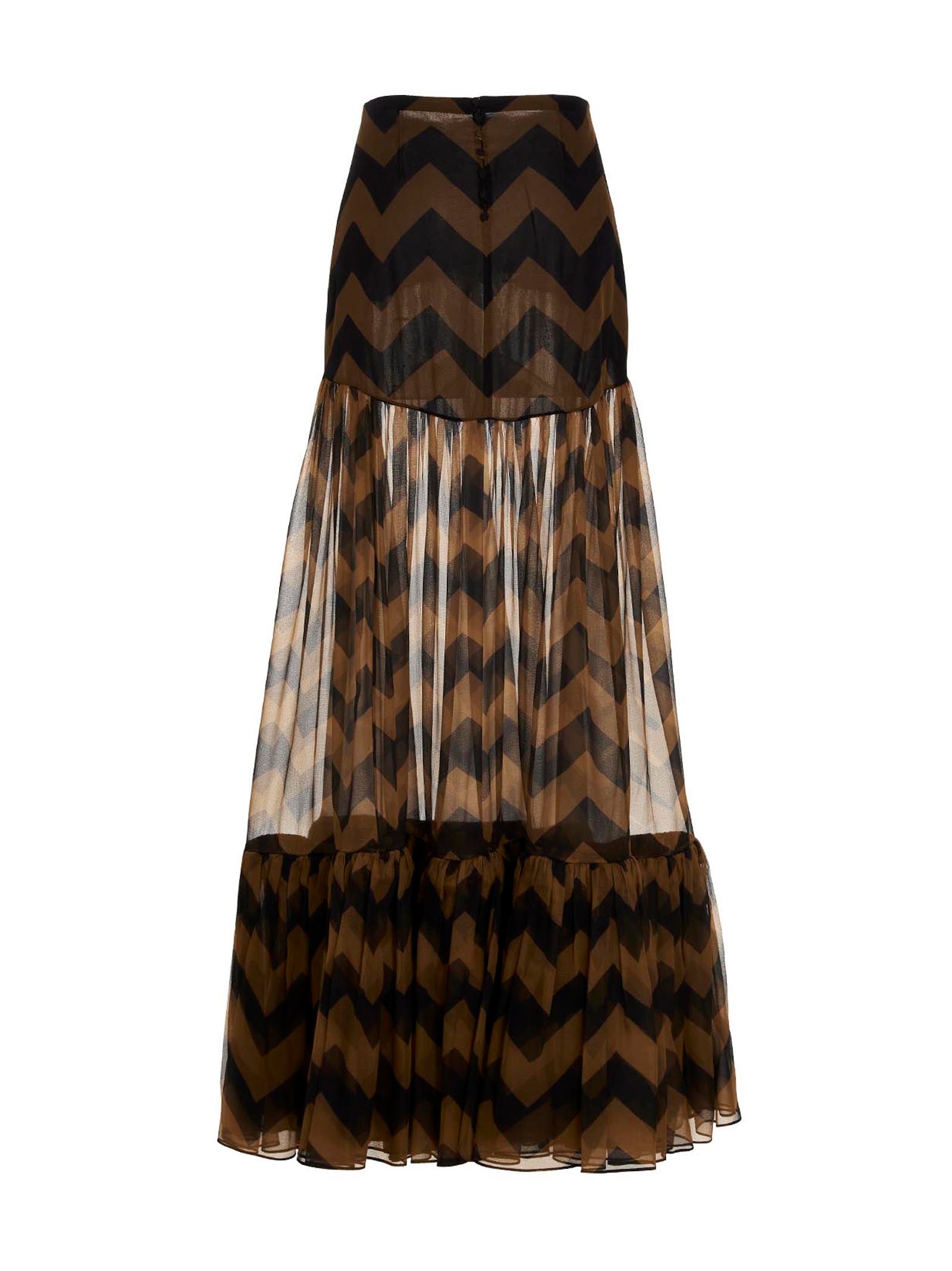 Saint Laurent Chevron Long Skirt