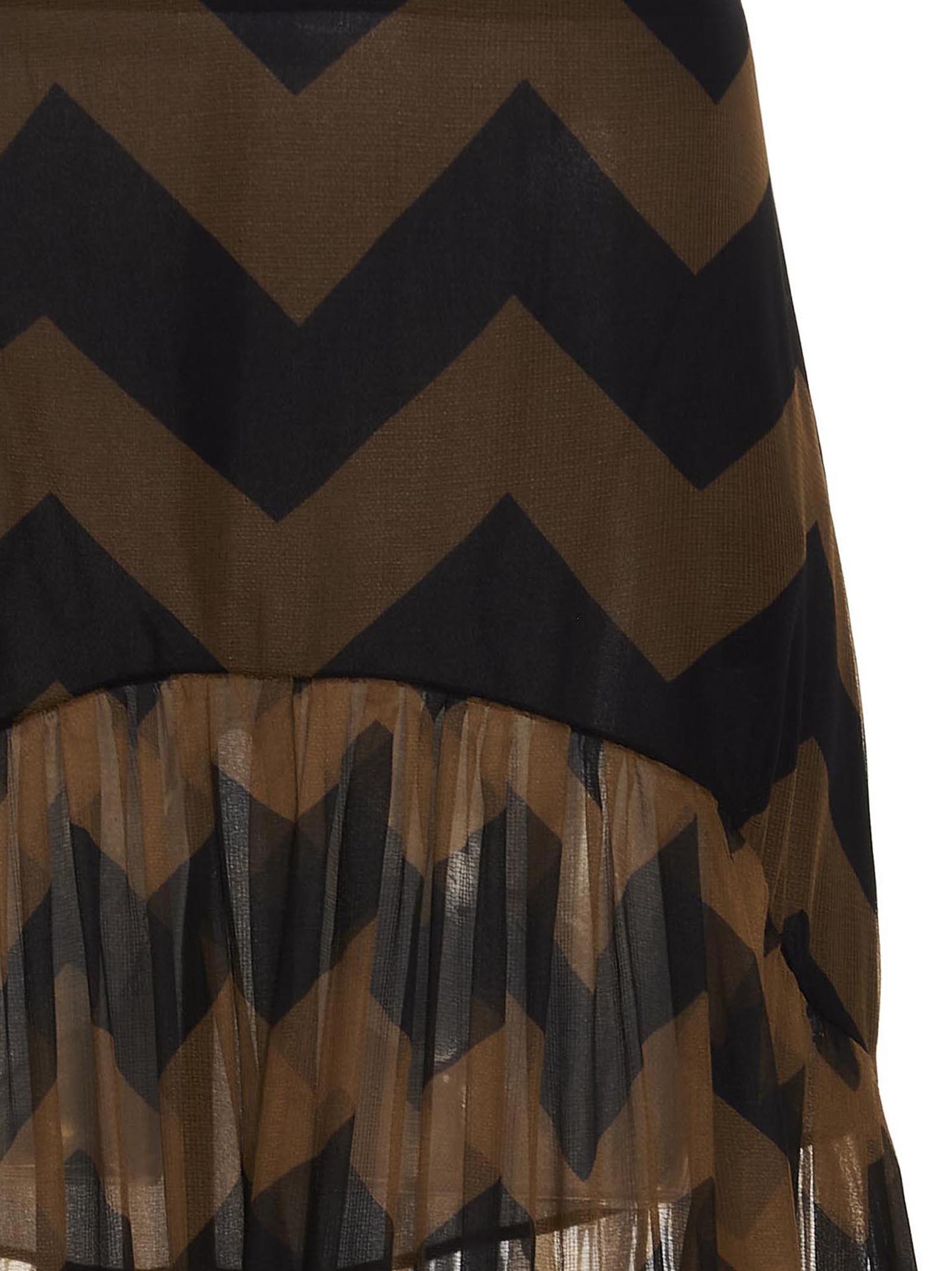 Saint Laurent Chevron Long Skirt