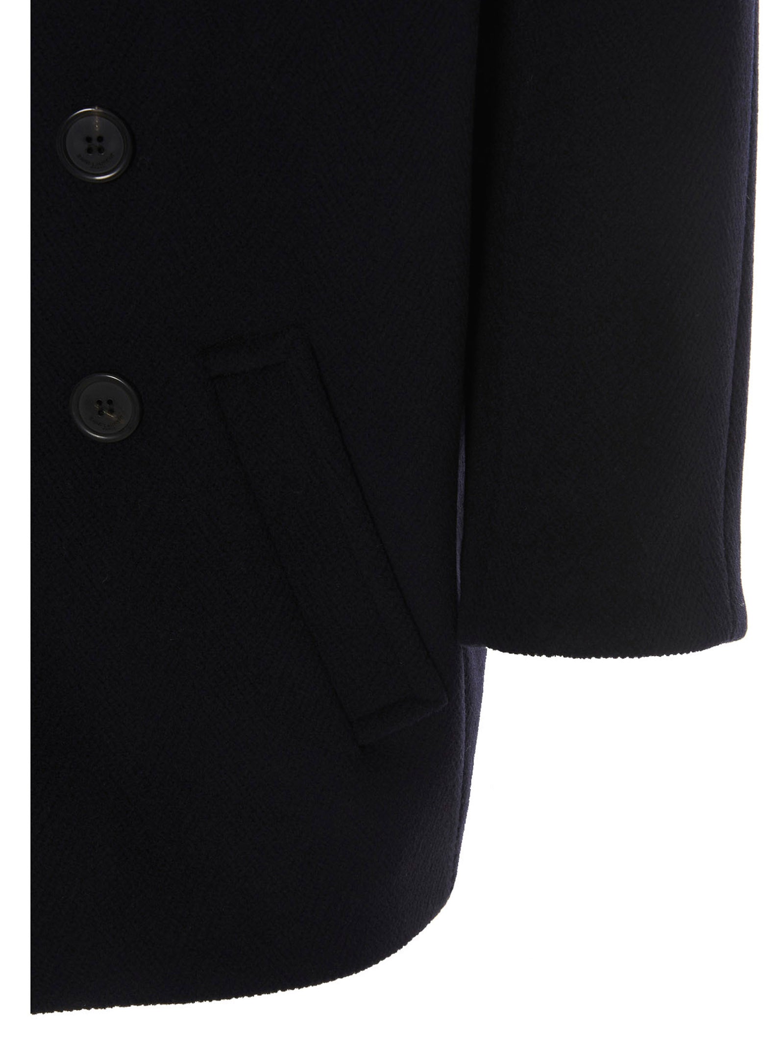 Saint Laurent Wool Double Breast Coat