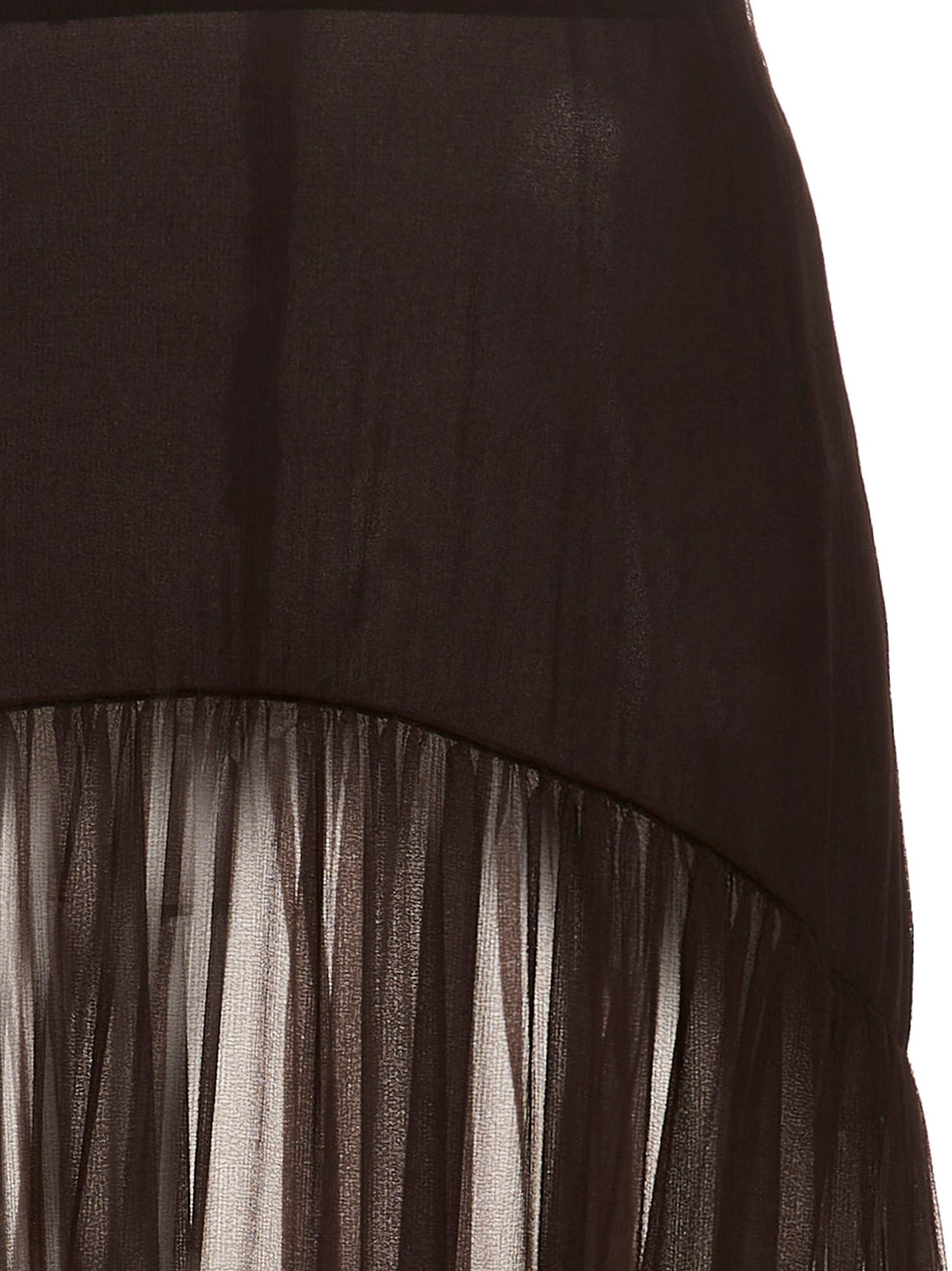 Saint Laurent Flounced Long Skirt