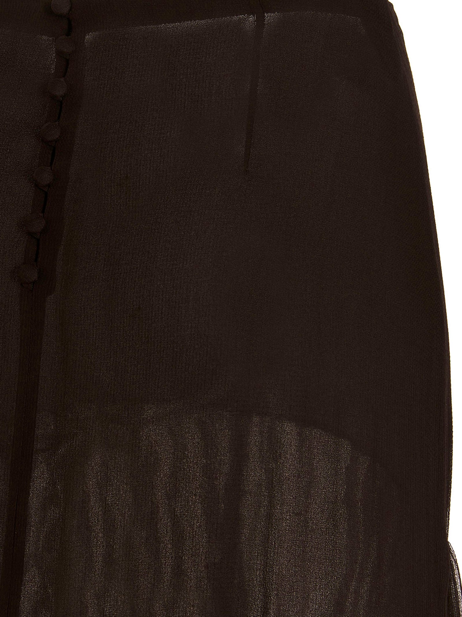 Saint Laurent Flounced Long Skirt