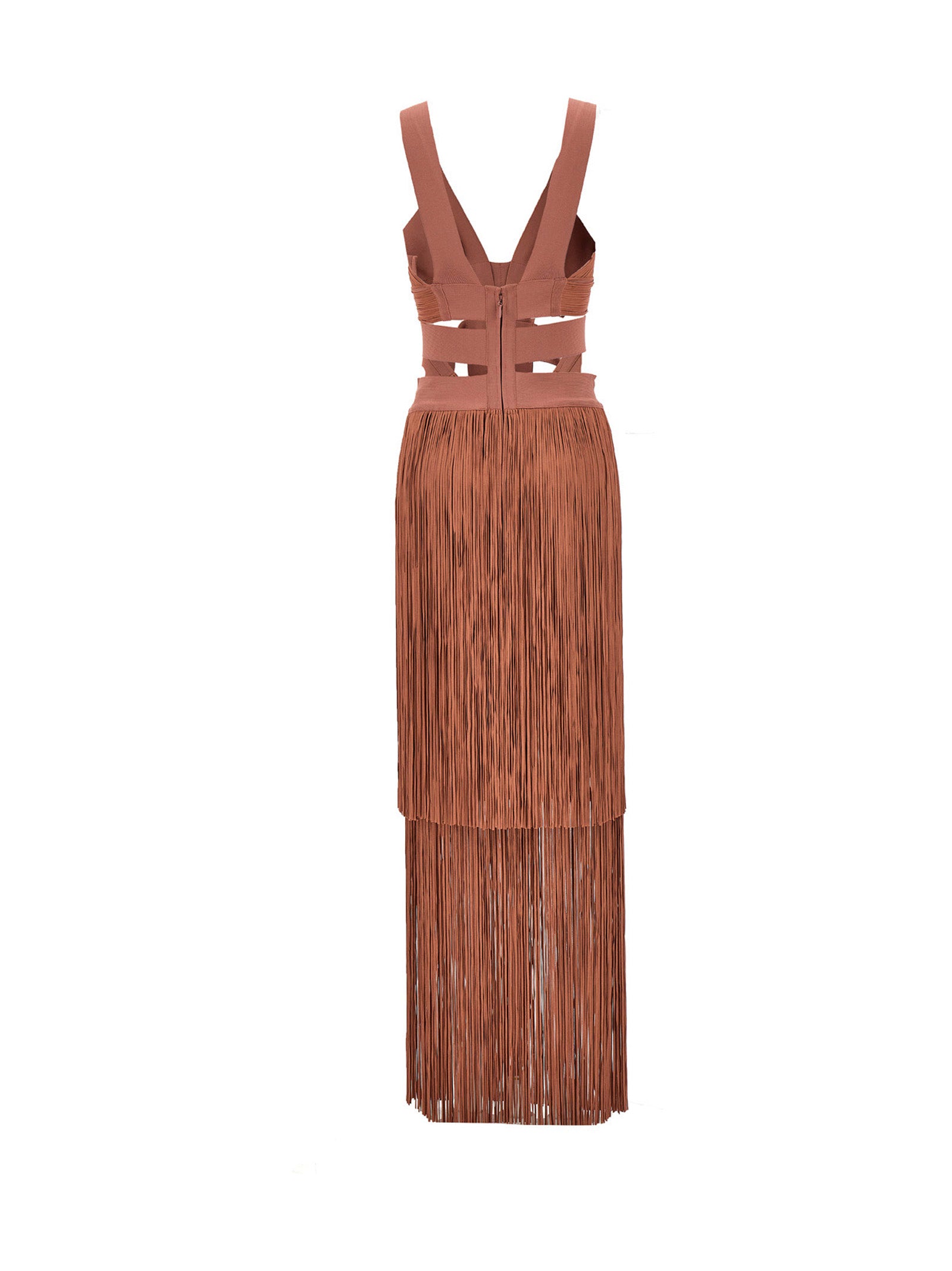 Herve Leger 'Low Waist Banded Fringe' Dress