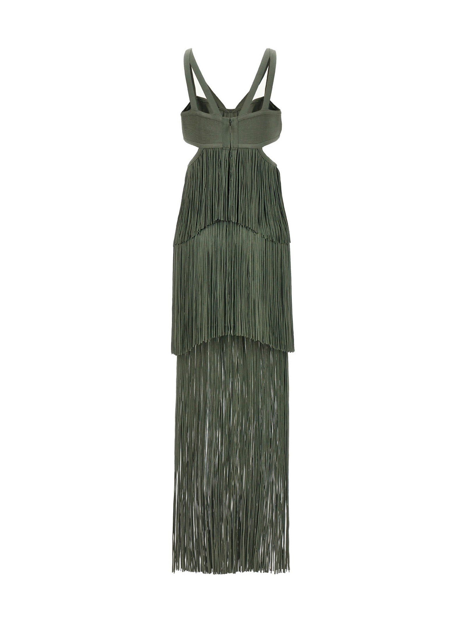 Herve Leger 'Strappy Tiered Fringe' Dress