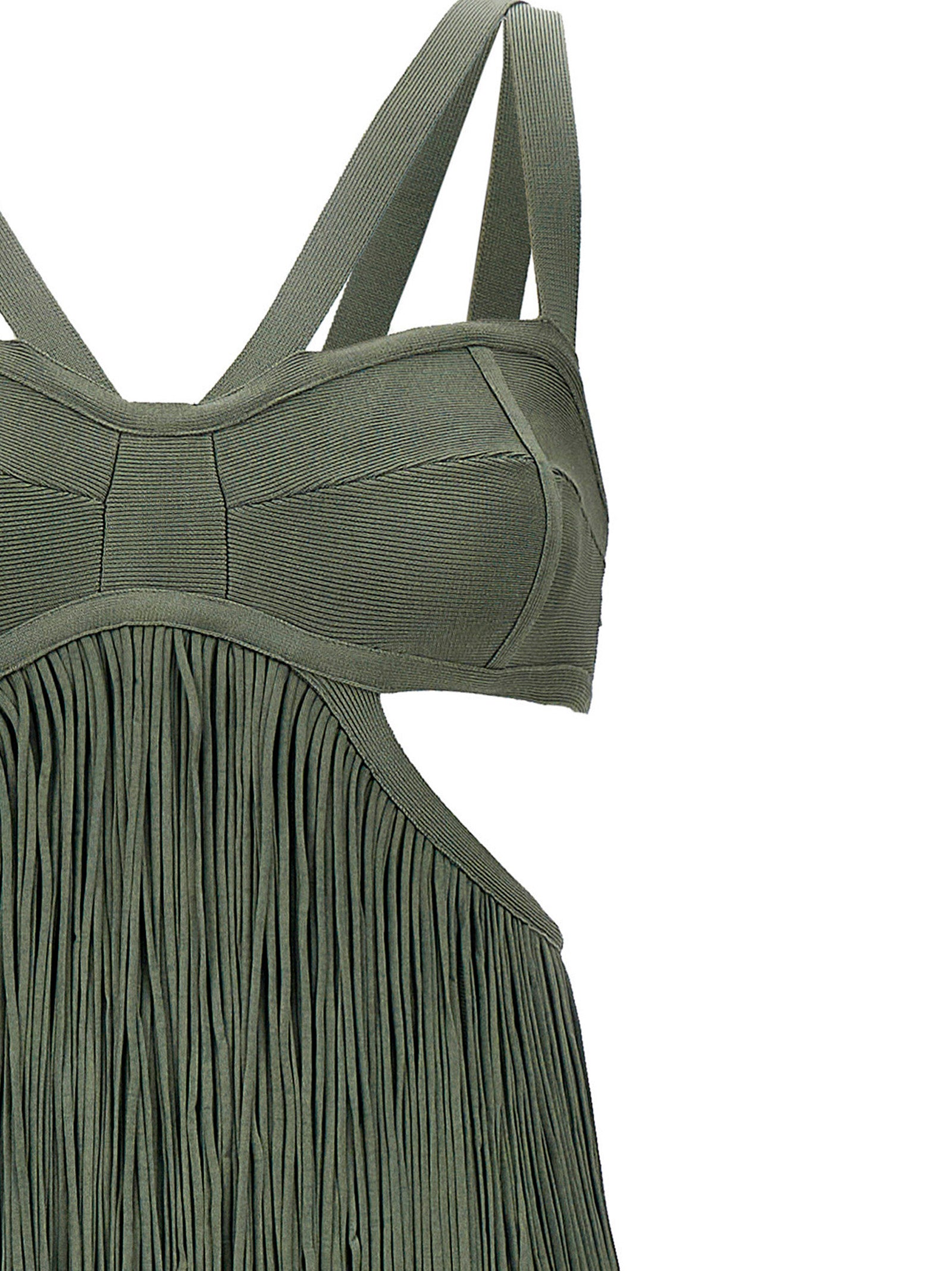 Herve Leger 'Strappy Tiered Fringe' Dress