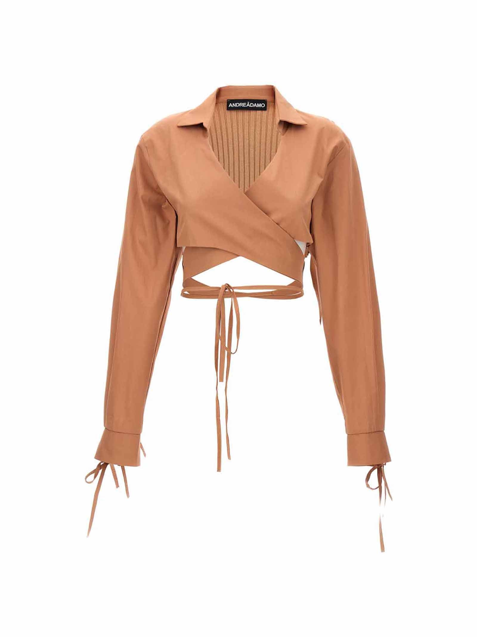 Andreādamo	 'Criss Cross' Cropped Shirt