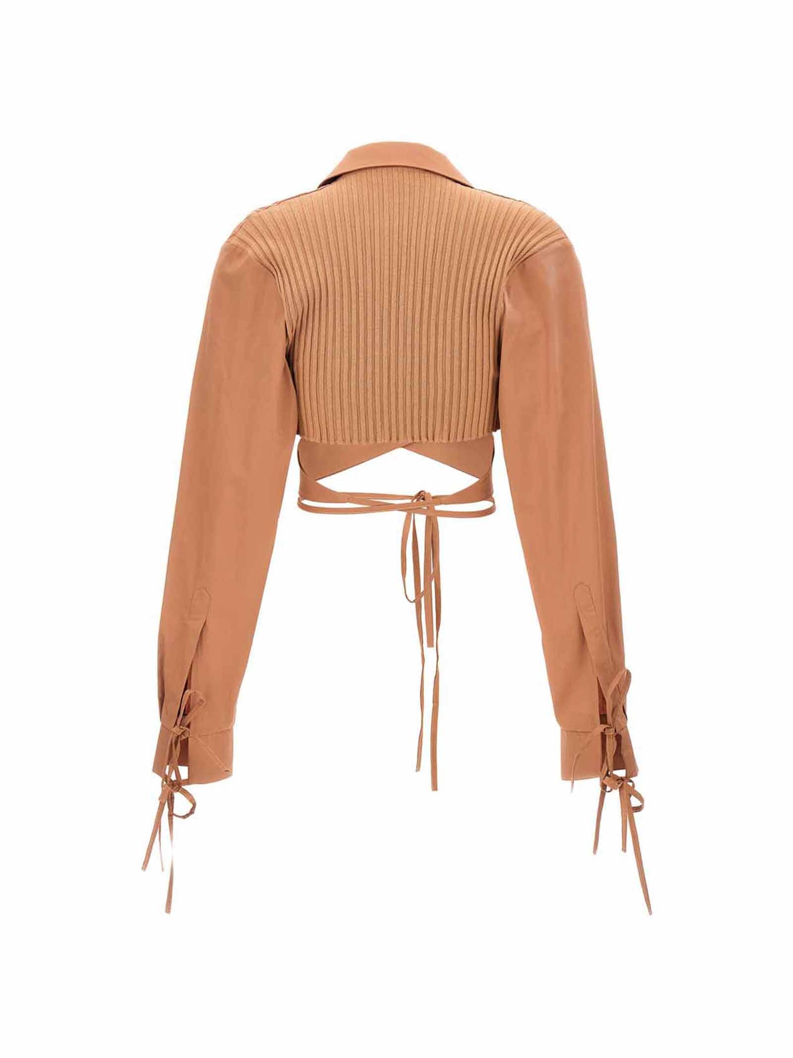 Andreādamo	 'Criss Cross' Cropped Shirt