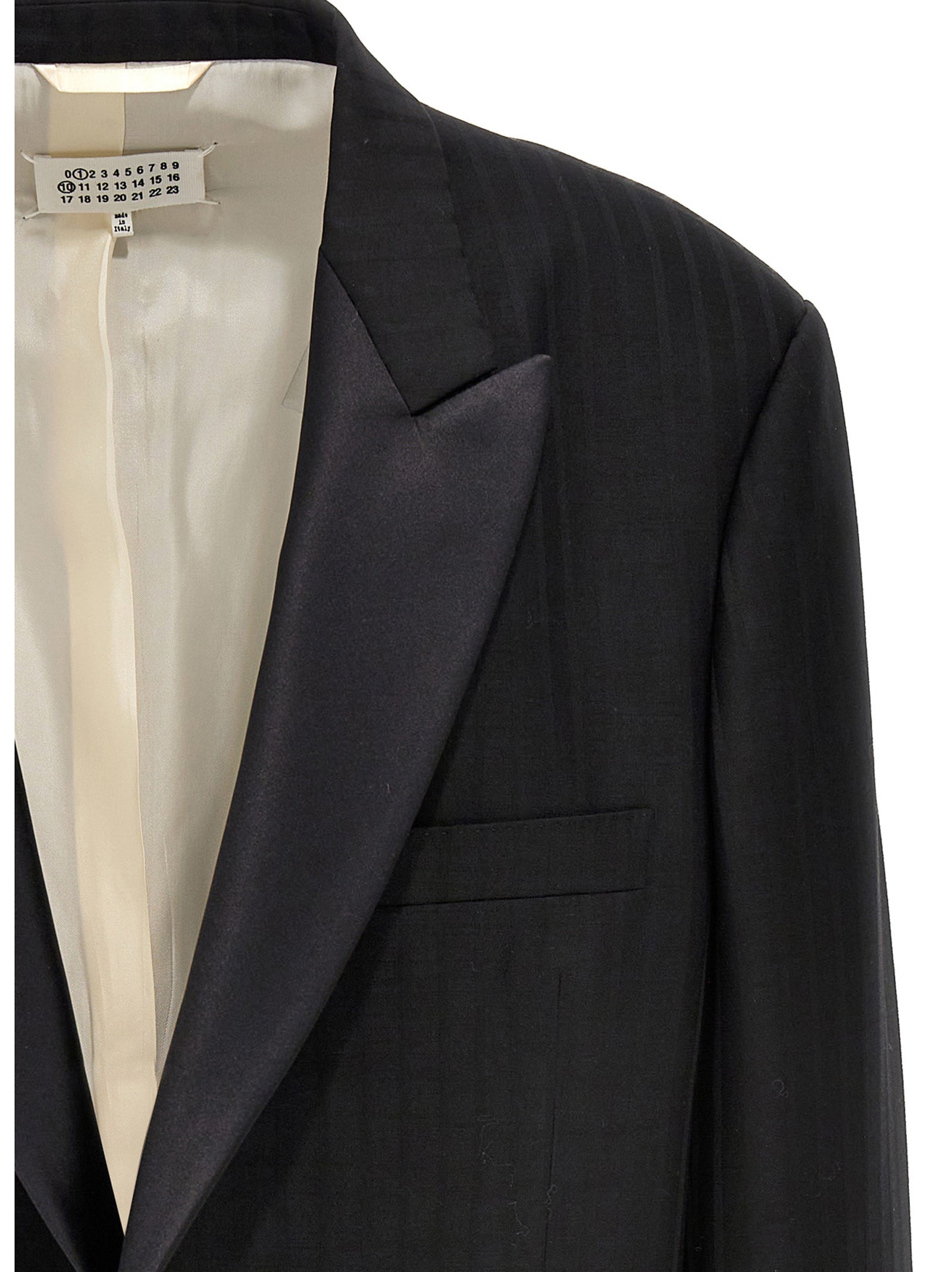 Maison Margiela Striped Single Breast Blazer Jacket