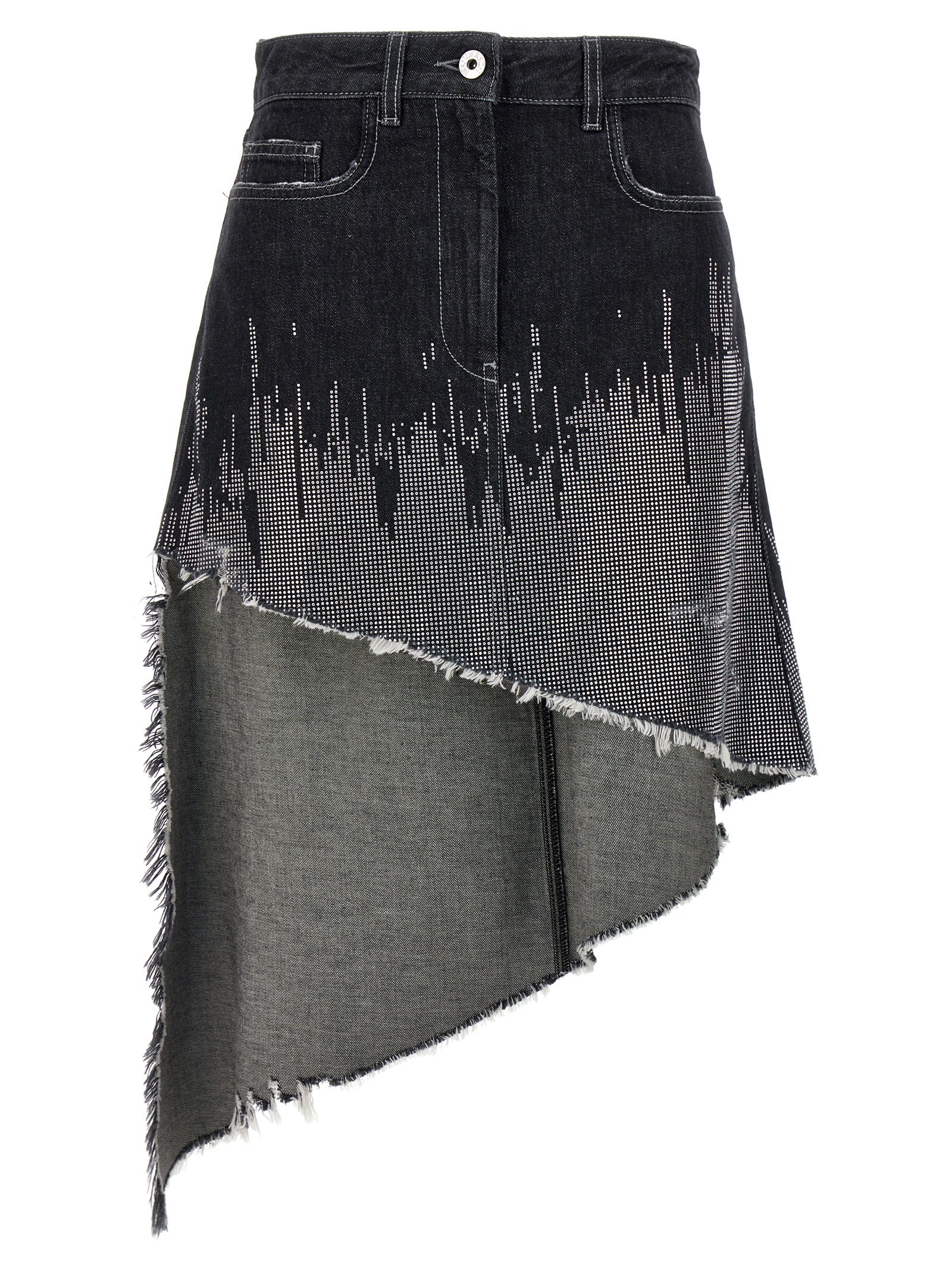 J.W.Anderson Sequin Asymmetric Denim Skirt