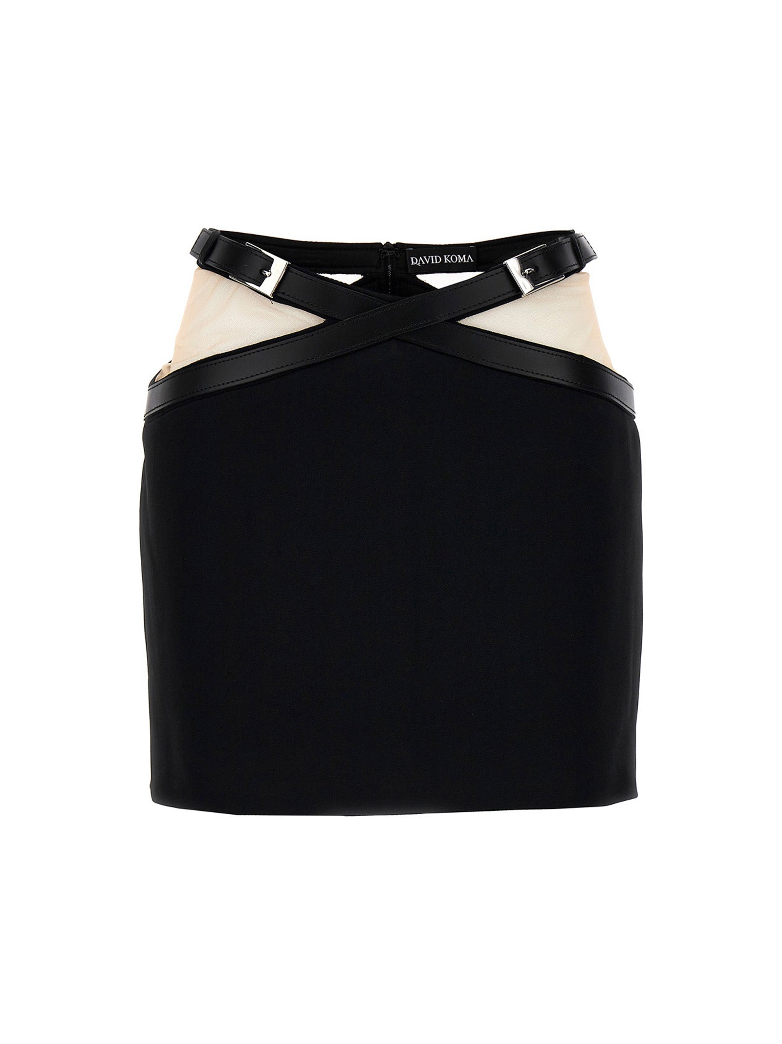 David Koma 'Cross Waist Band Net Insert' Skirt