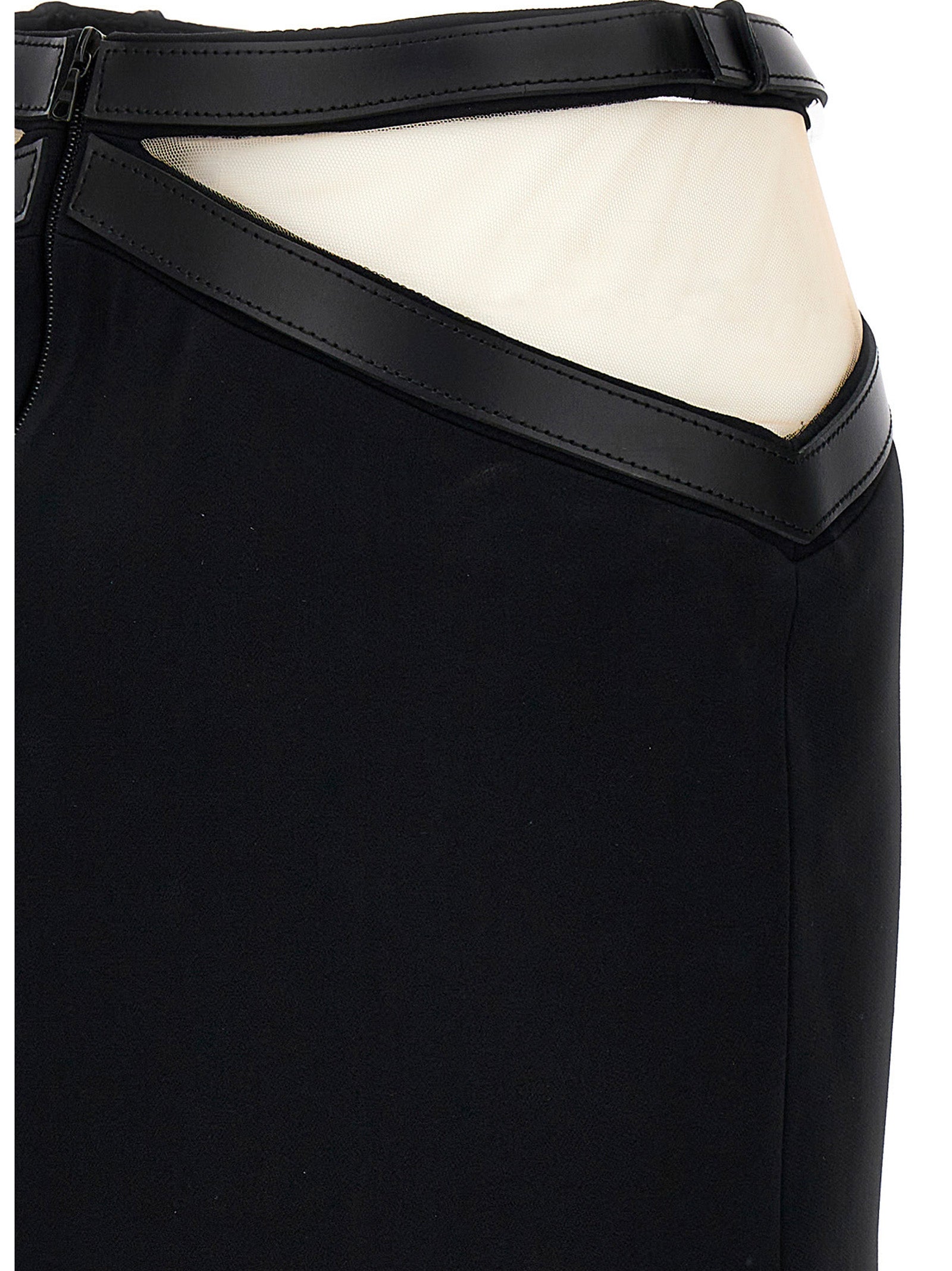 David Koma 'Cross Waist Band Net Insert' Skirt