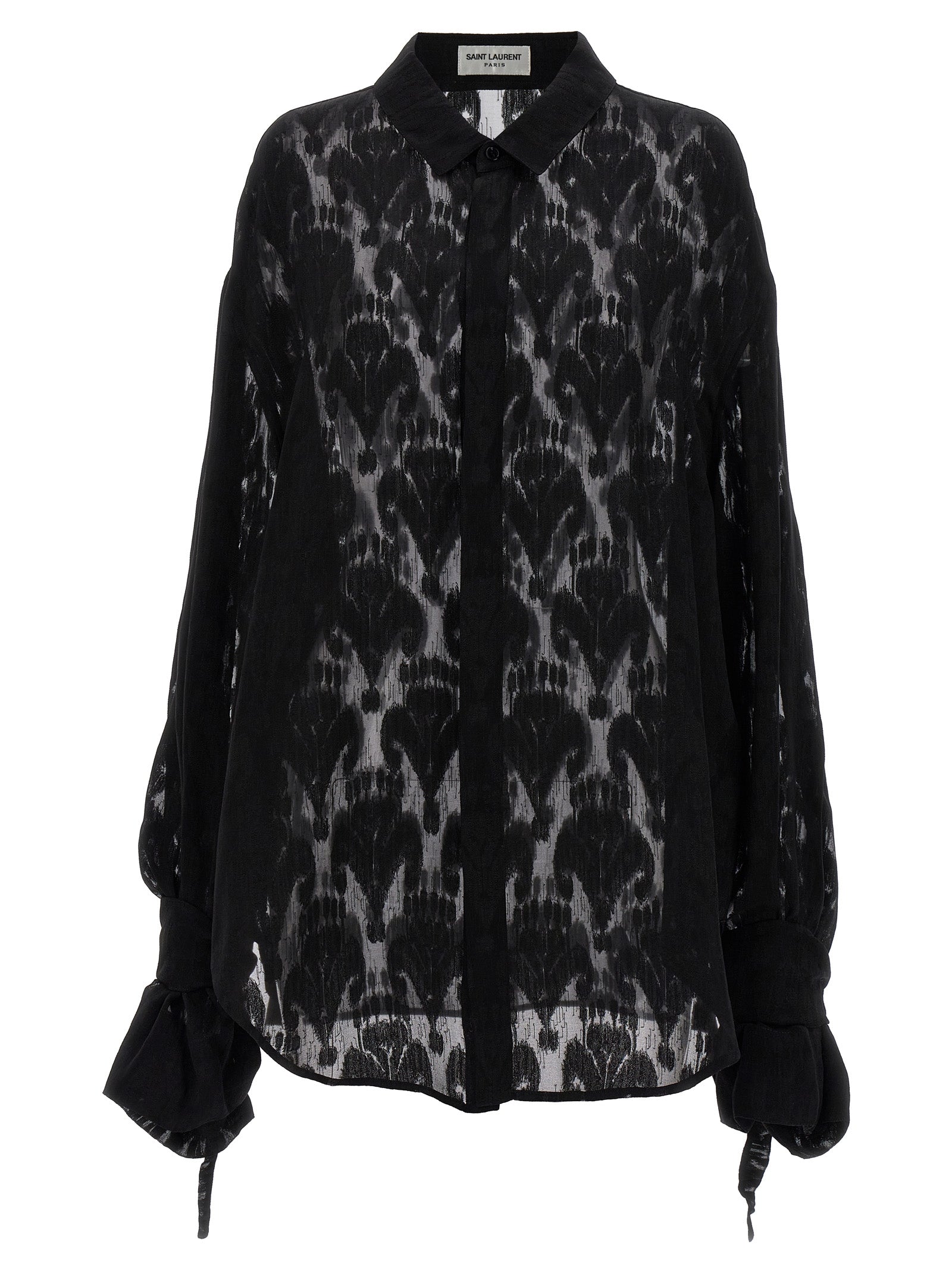 Saint Laurent Transparent Silk Pattern Shirt.