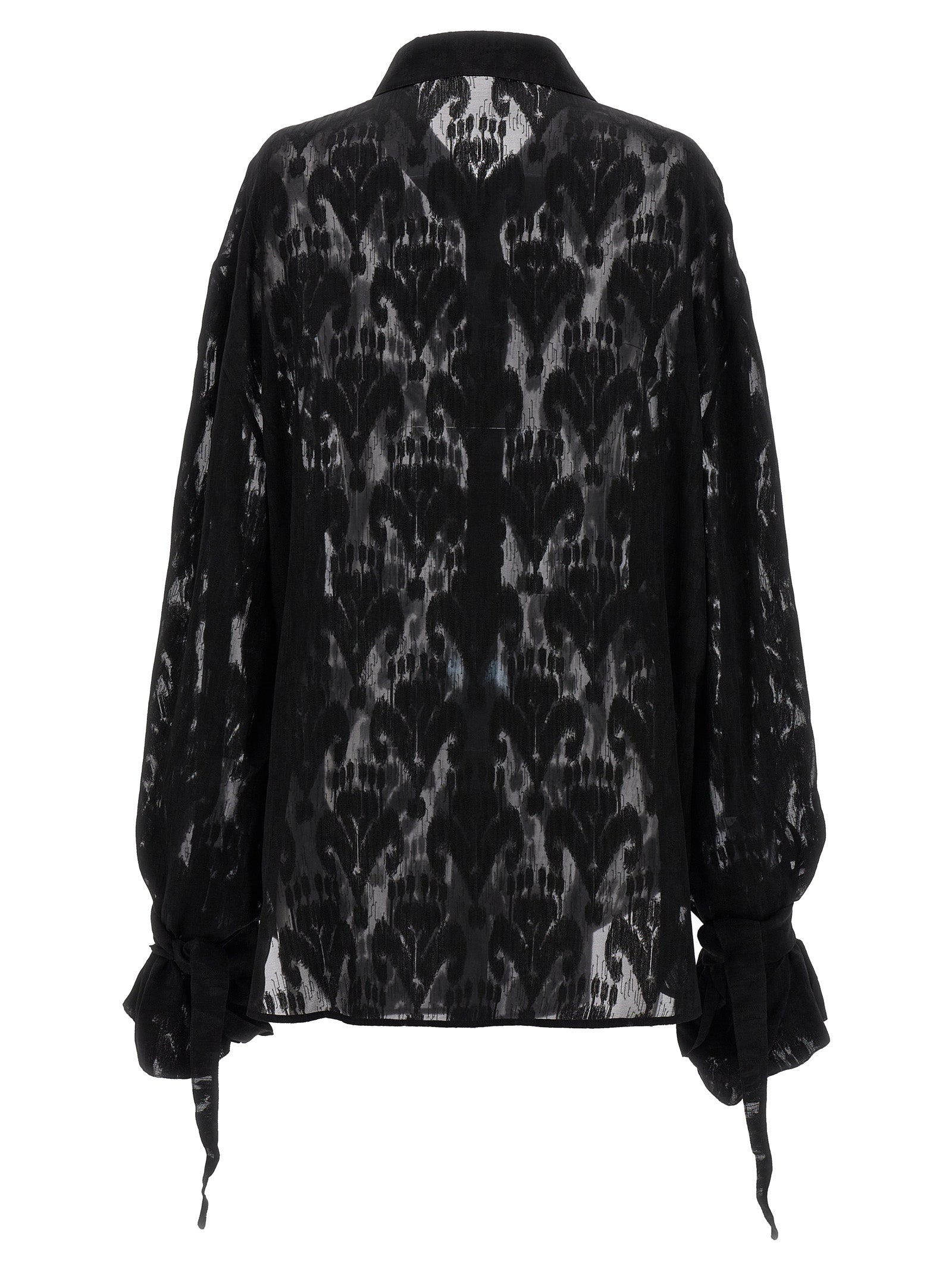 Saint Laurent Transparent Silk Pattern Shirt.