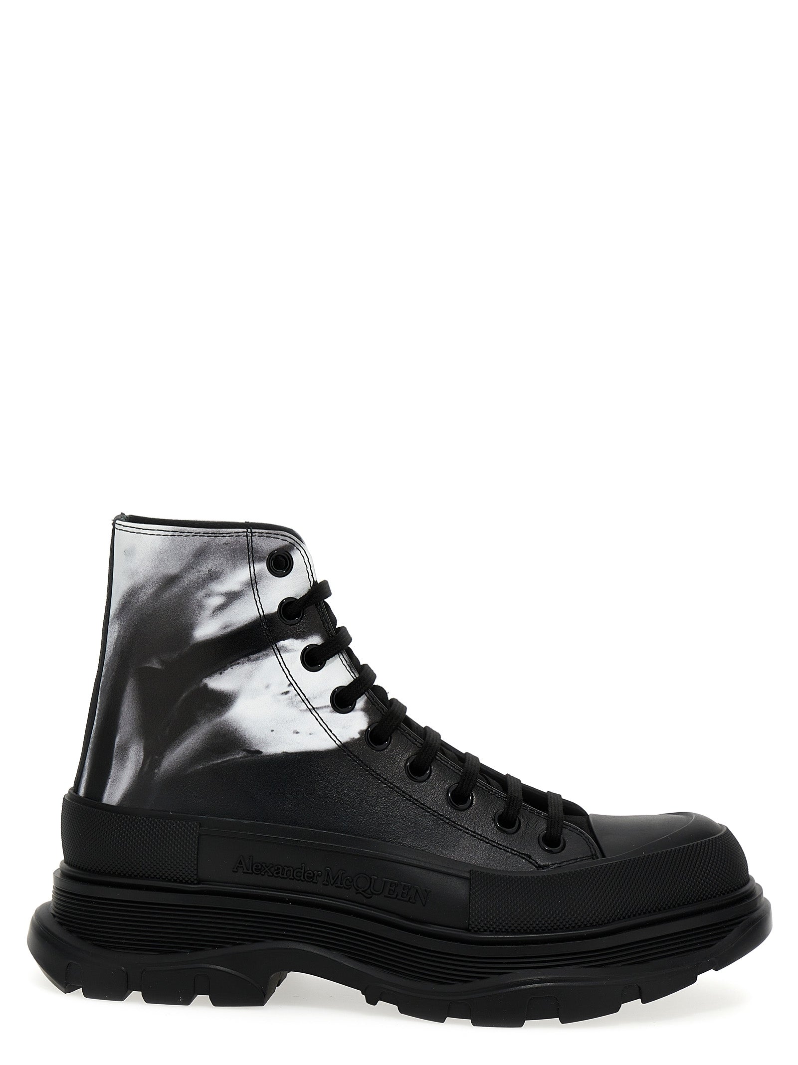 Alexander Mcqueen Tread Slick Solarised Flower Ankle Boots