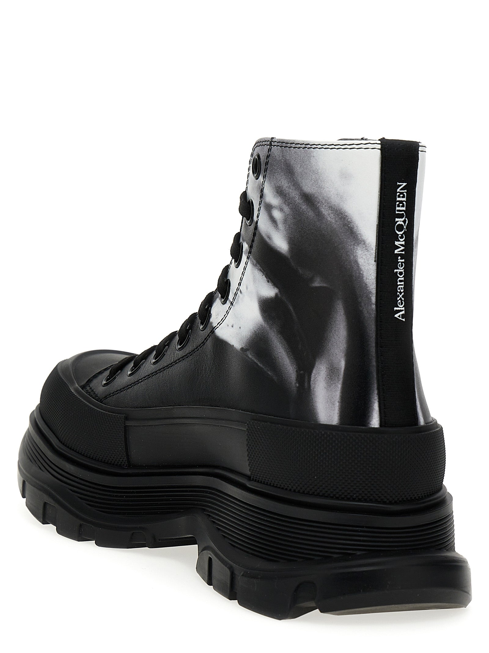 Alexander Mcqueen Tread Slick Solarised Flower Ankle Boots