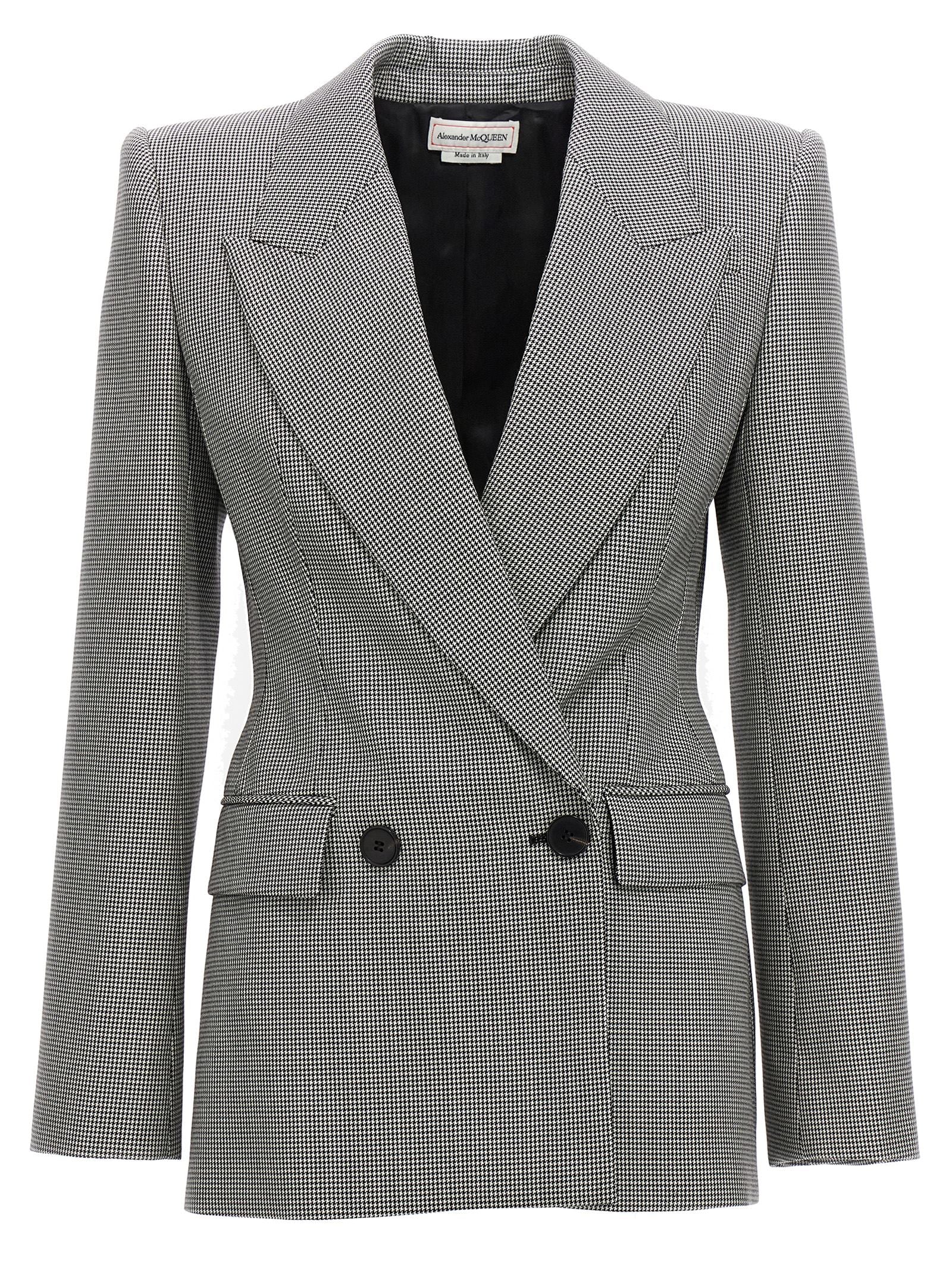 Alexander Mcqueen Double-Breasted Houndstooth Blazer