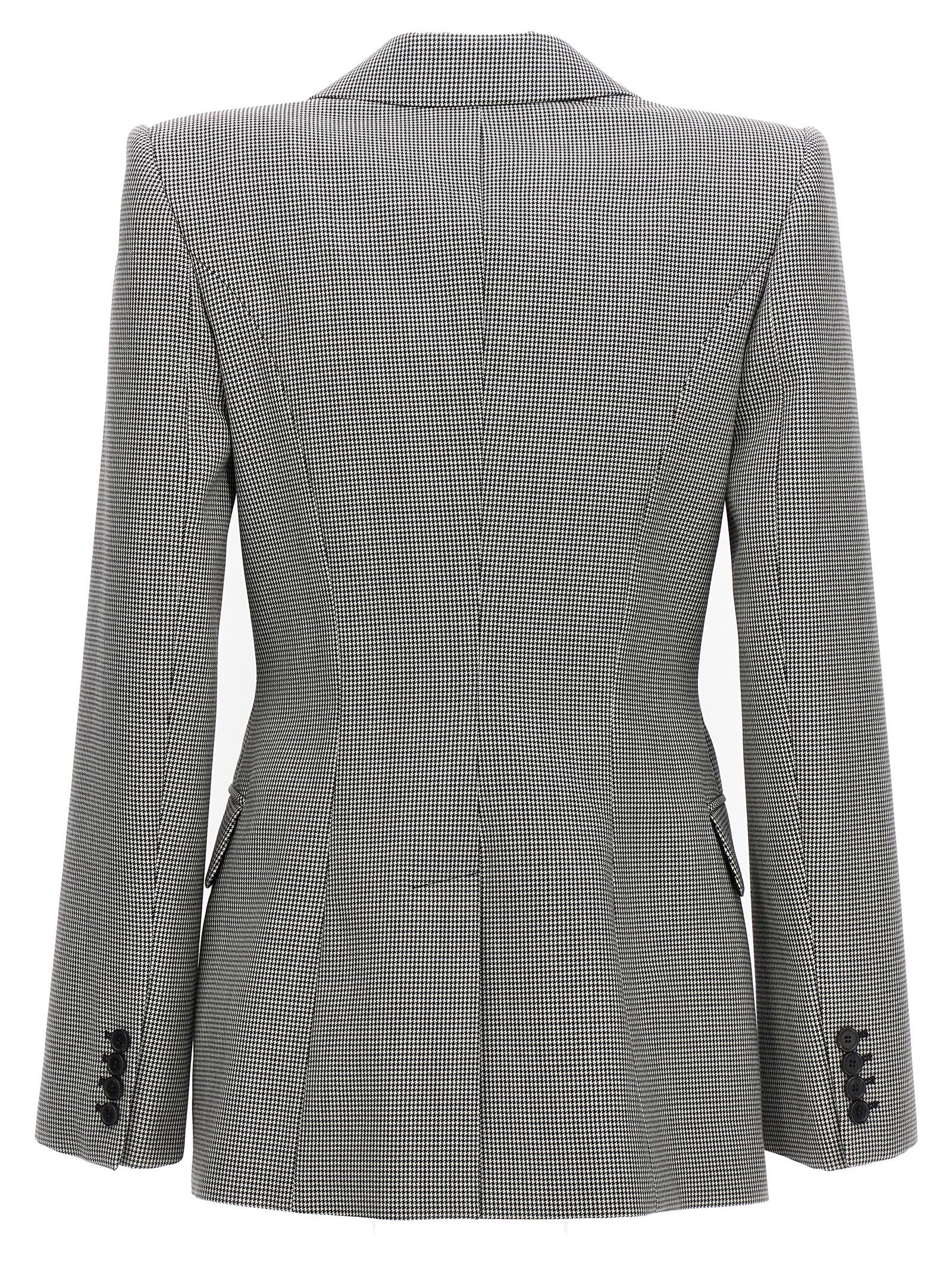 Alexander Mcqueen Double-Breasted Houndstooth Blazer