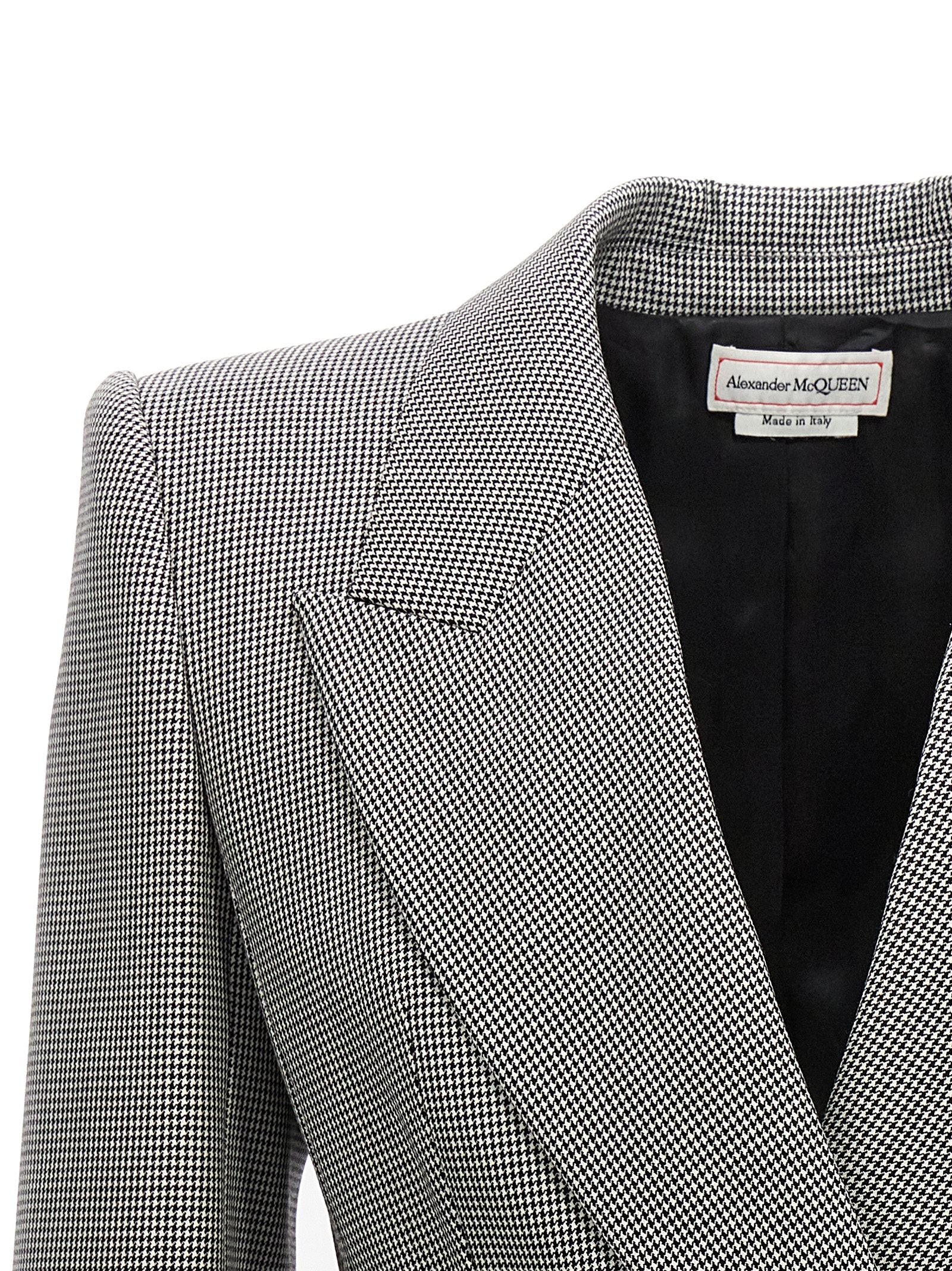 Alexander Mcqueen Double-Breasted Houndstooth Blazer