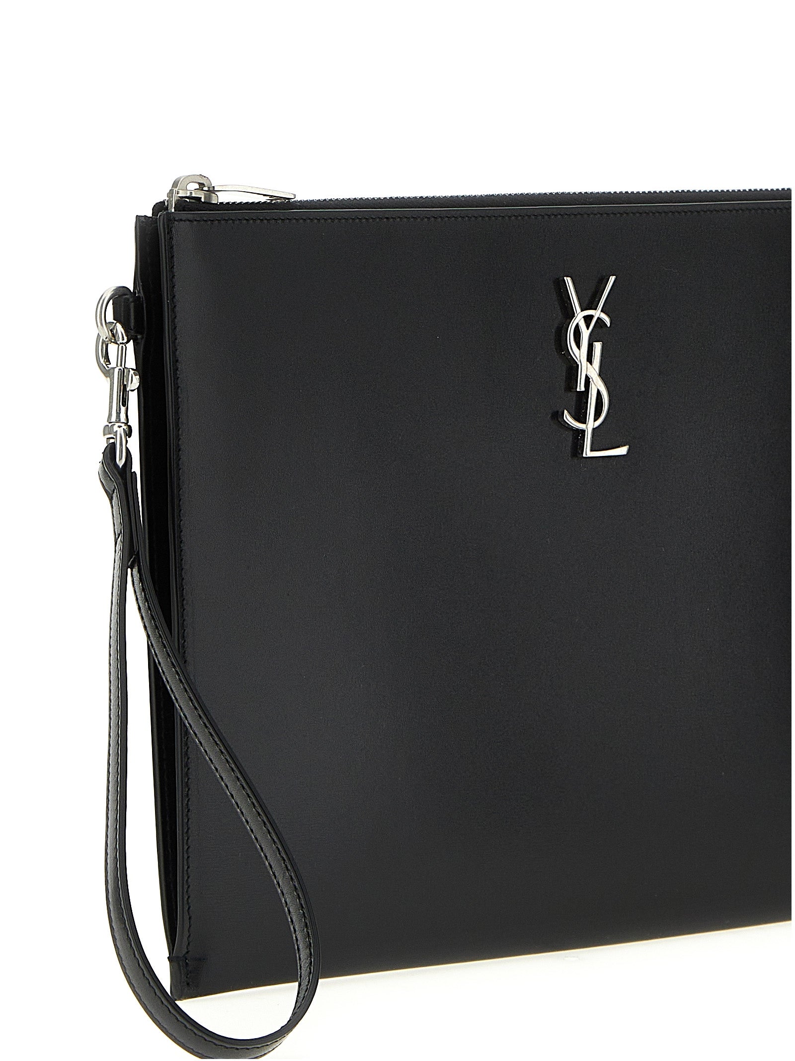 Saint Laurent Logo Leather Ipad Holder