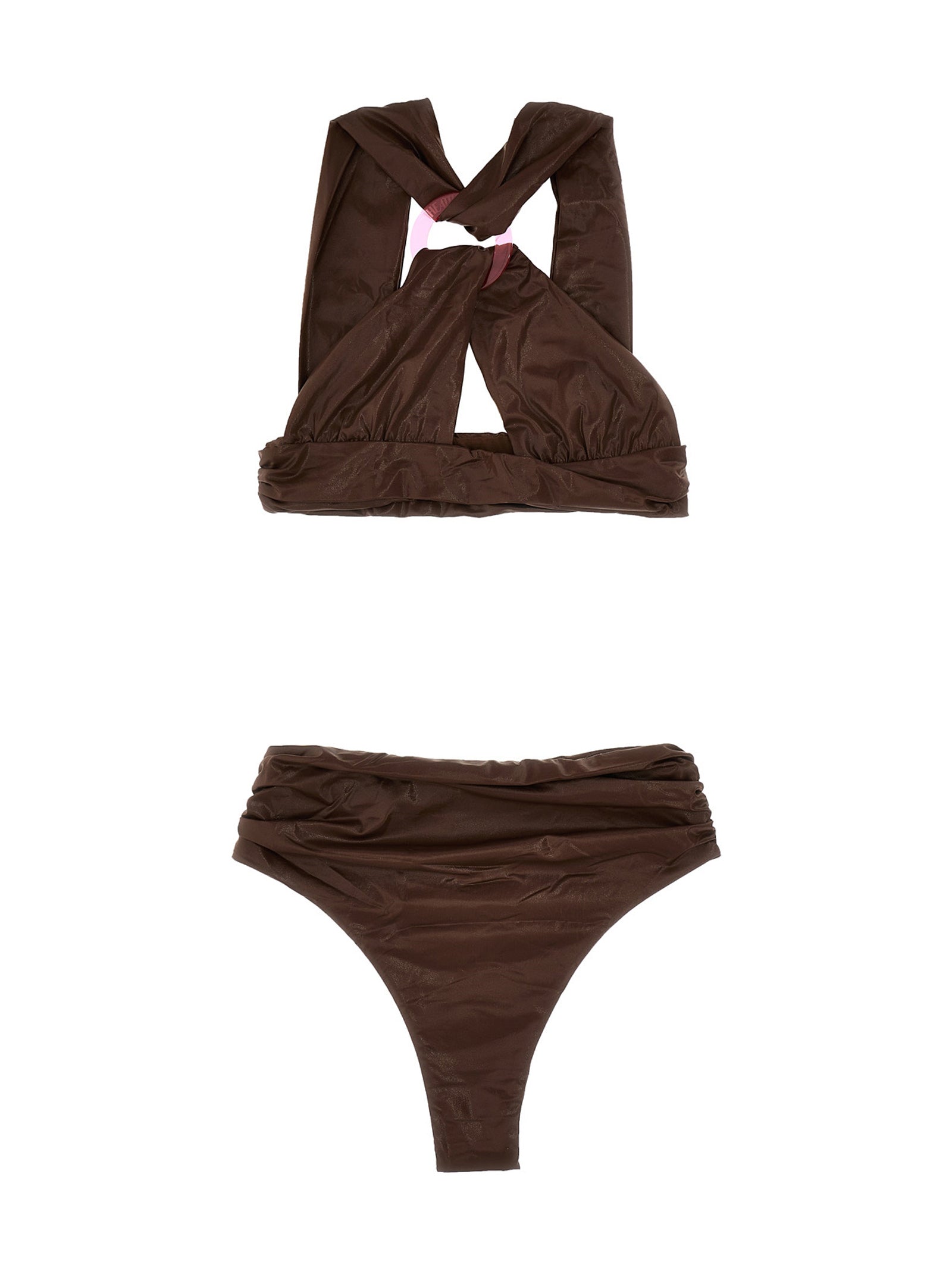 The Attico Wet-Effect Bikini