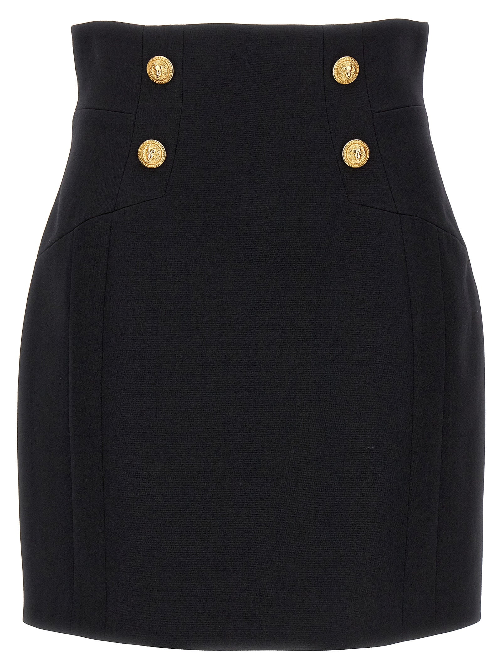 Balmain Logo Button Skirt