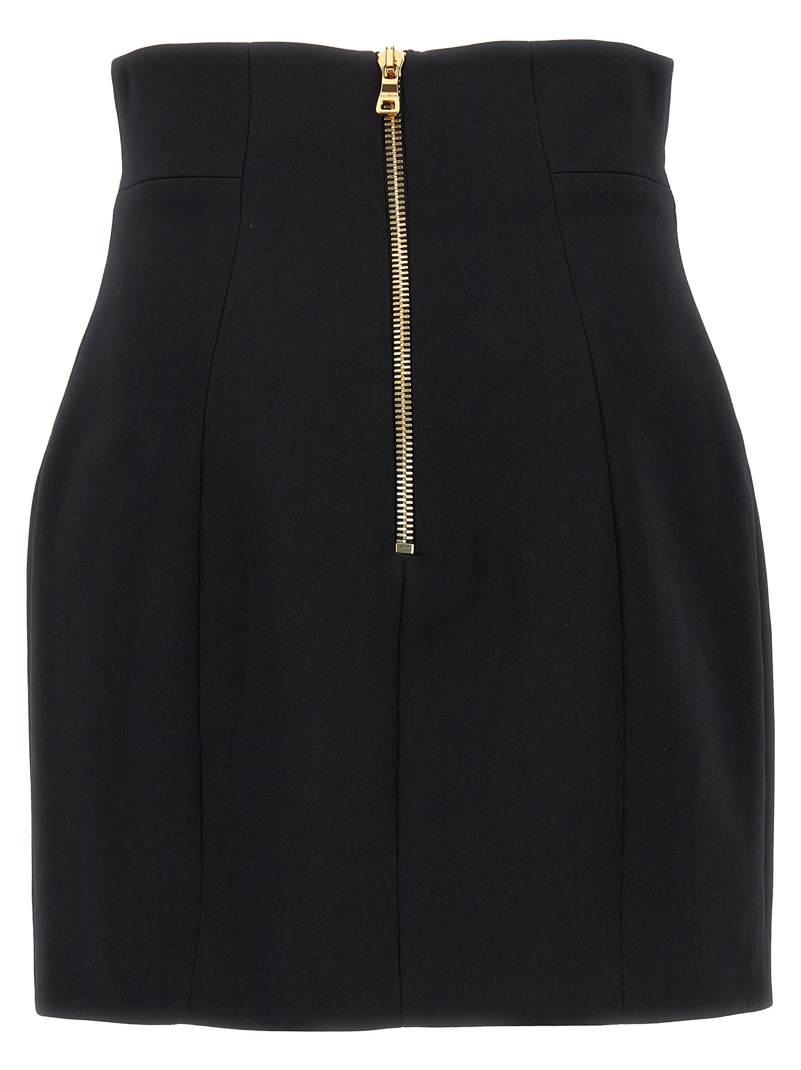 Balmain Logo Button Skirt