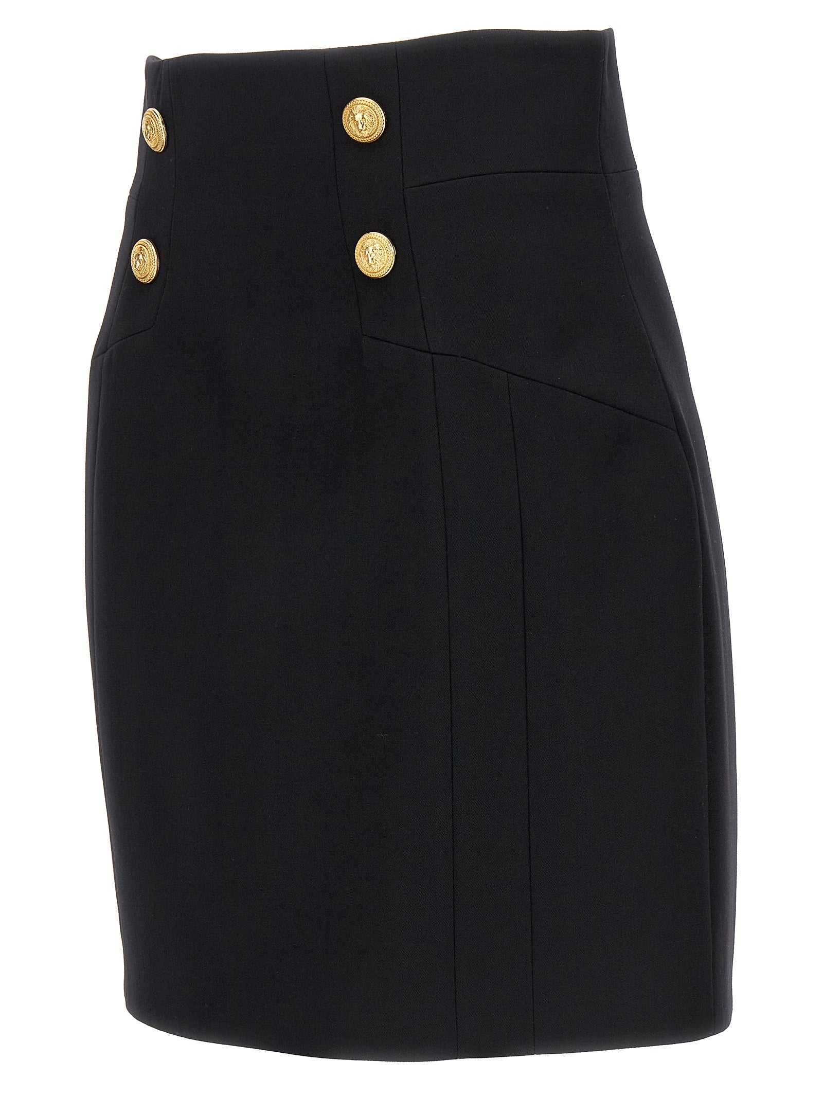 Balmain Logo Button Skirt