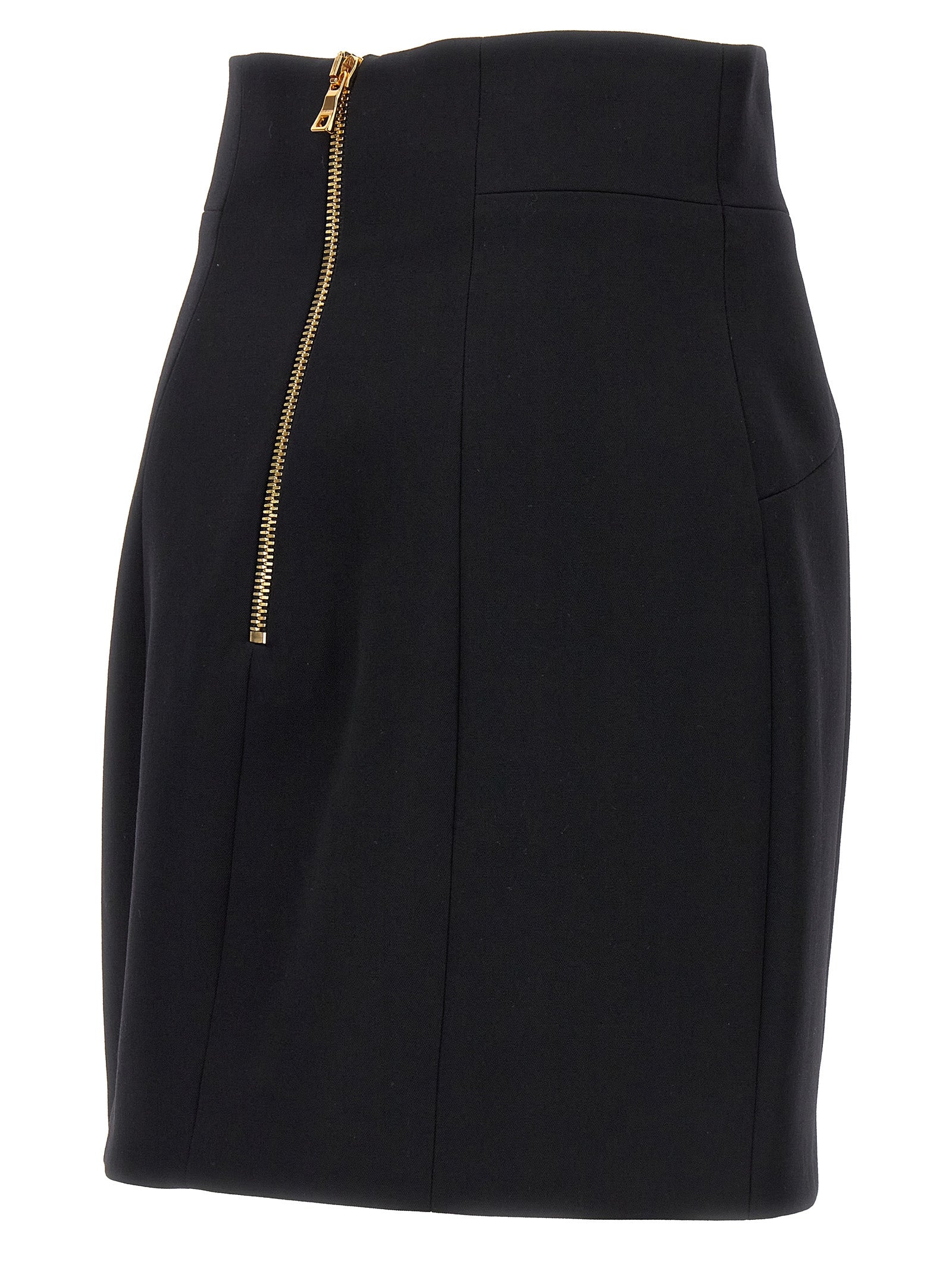 Balmain Logo Button Skirt