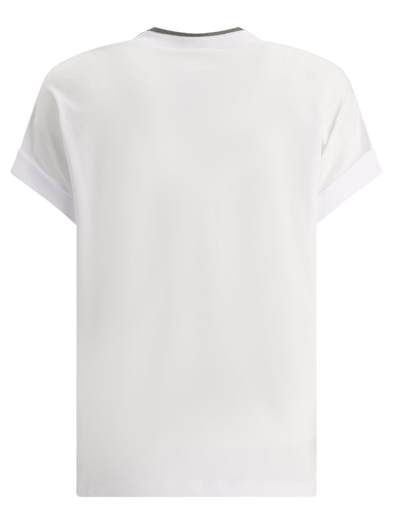 Brunello Cucinelli Precious Neckline Ribbed T-Shirt