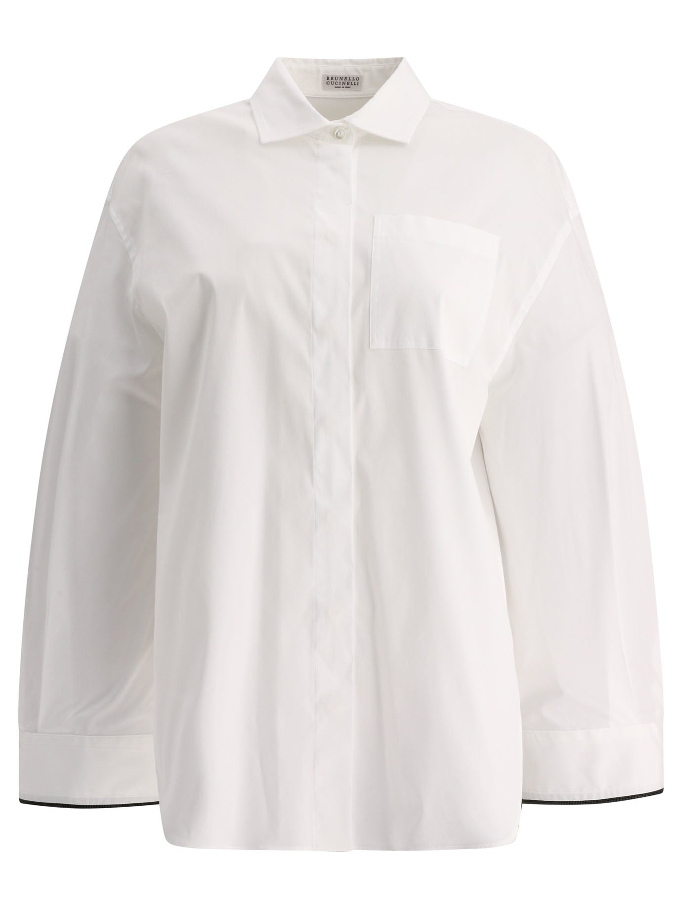 Brunello Cucinelli Poplin Shirt With Shiny Cuff Details