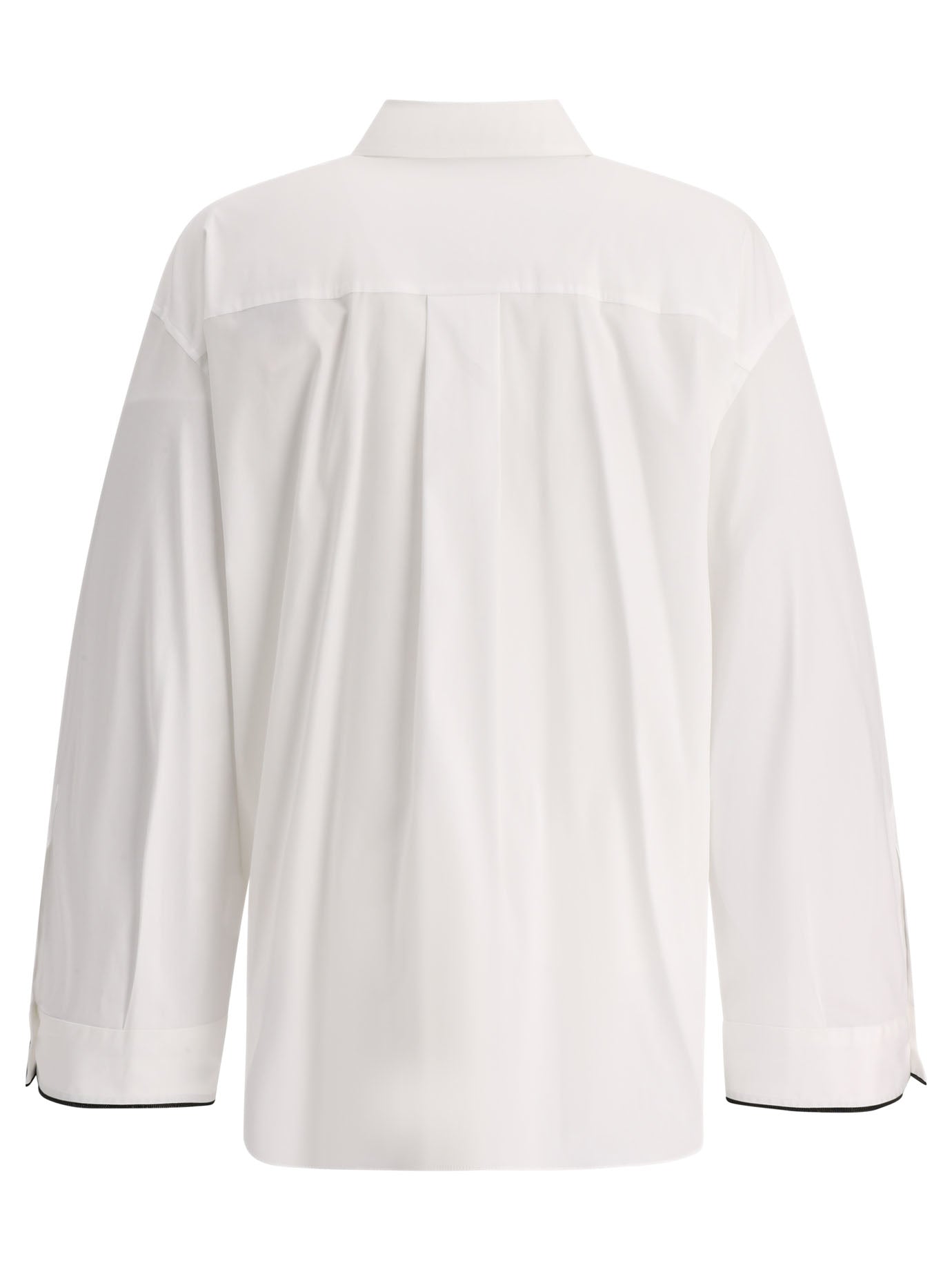 Brunello Cucinelli Poplin Shirt With Shiny Cuff Details