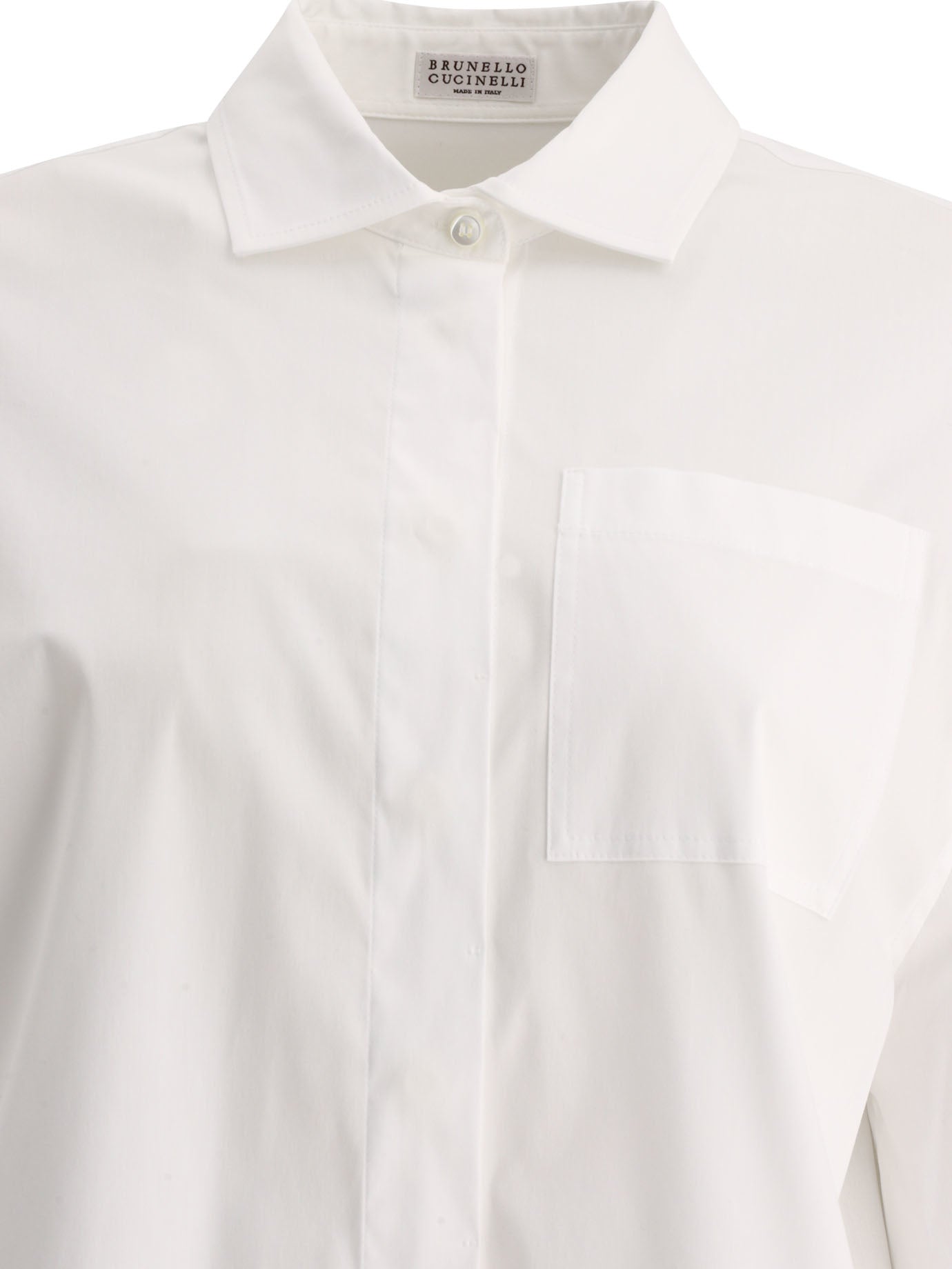 Brunello Cucinelli Poplin Shirt With Shiny Cuff Details