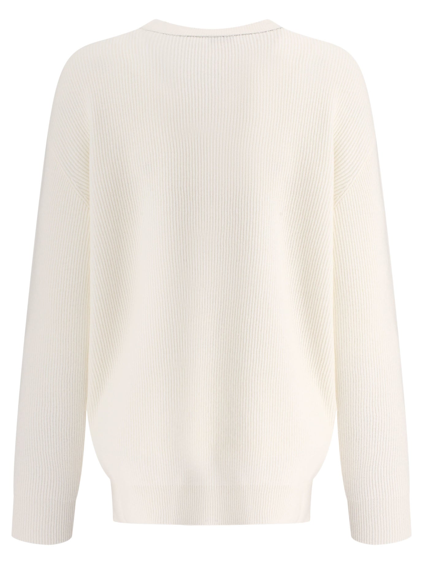 Brunello Cucinelli Cashmere English Rib Sweater With Monili