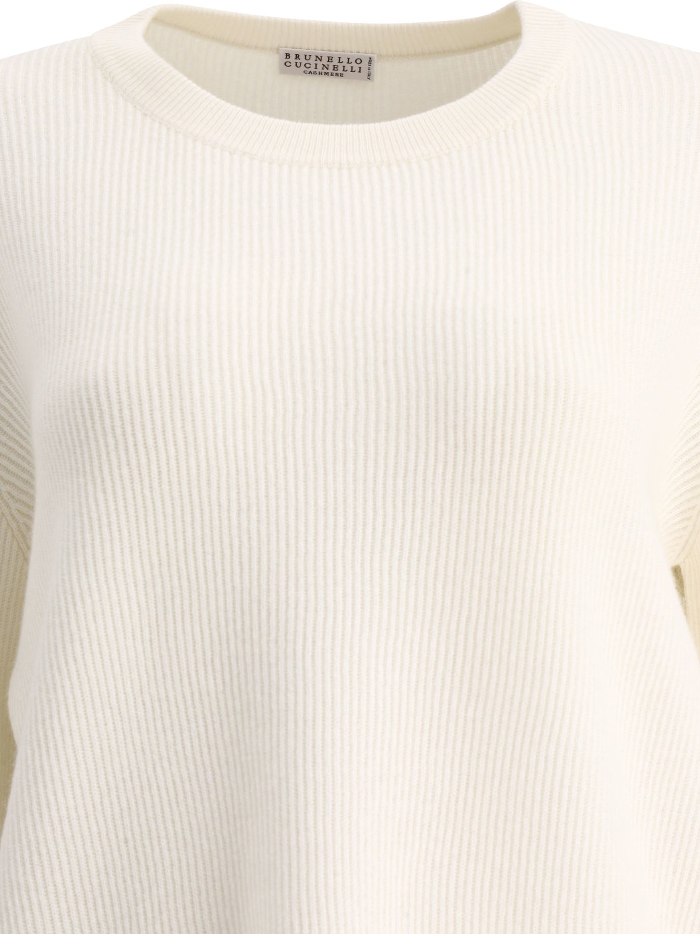 Brunello Cucinelli Cashmere English Rib Sweater With Monili