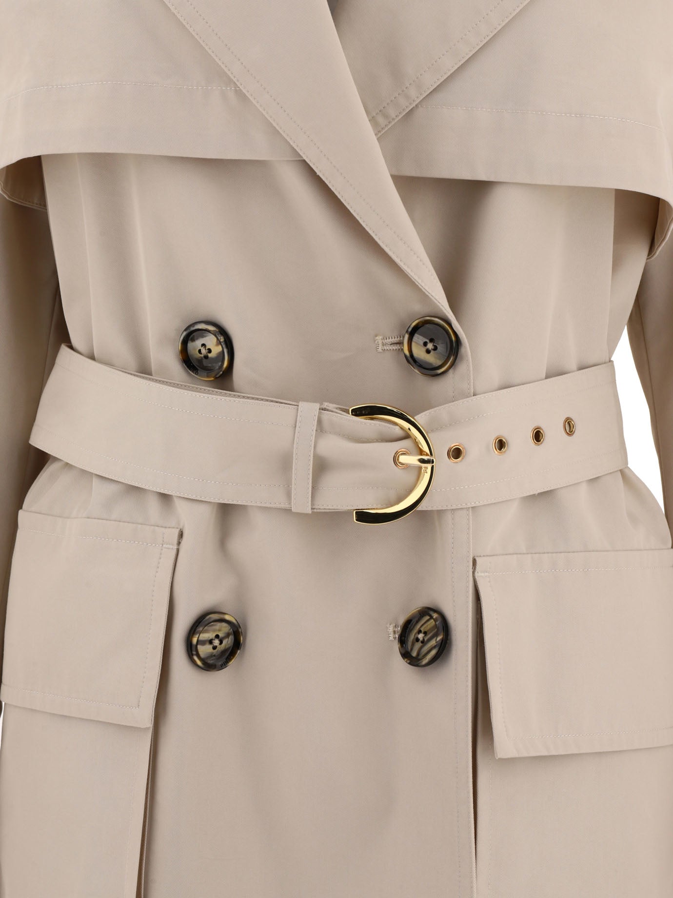 Pinko Trench Coat In Technical Gabardine