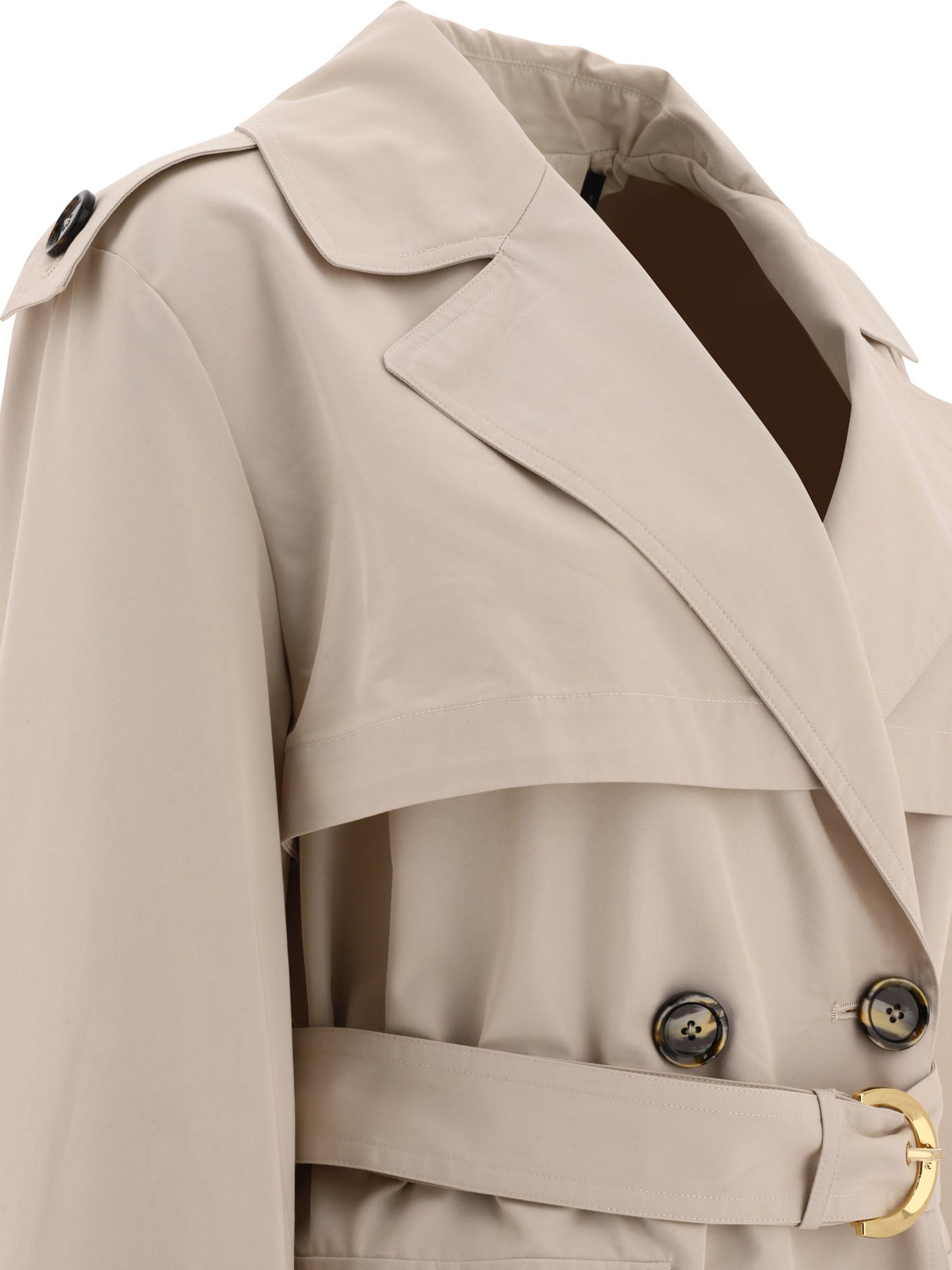 Pinko Trench Coat In Technical Gabardine