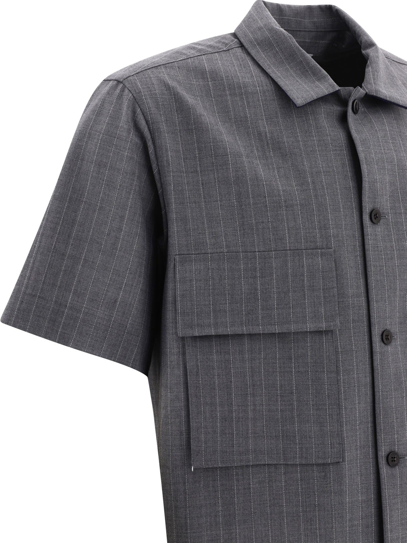 Sacai Pinstripe Shirt With Pockets