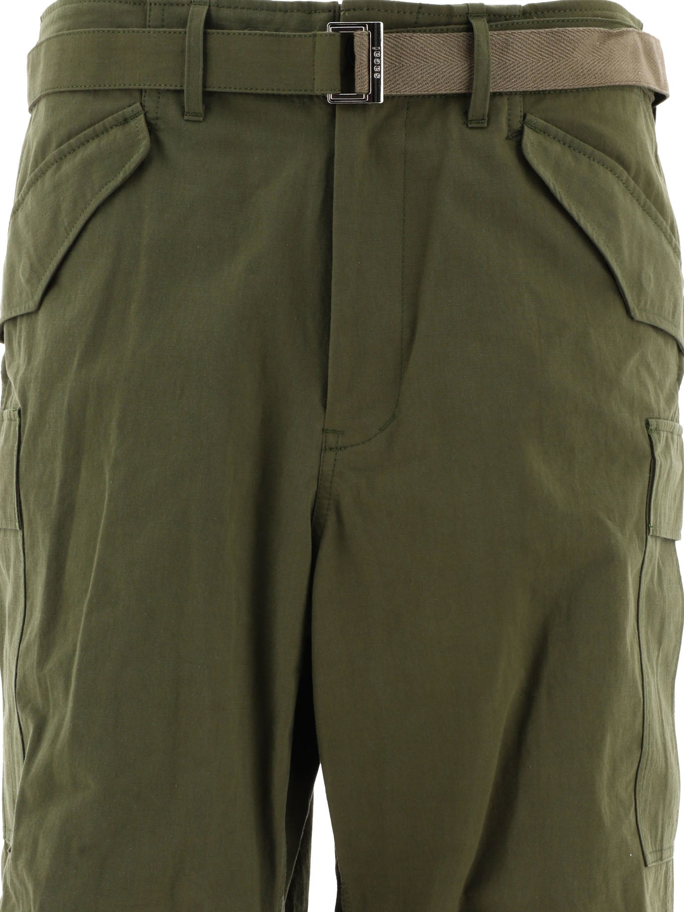 Sacai Cotton And Nylon Blend Cargo Trousers