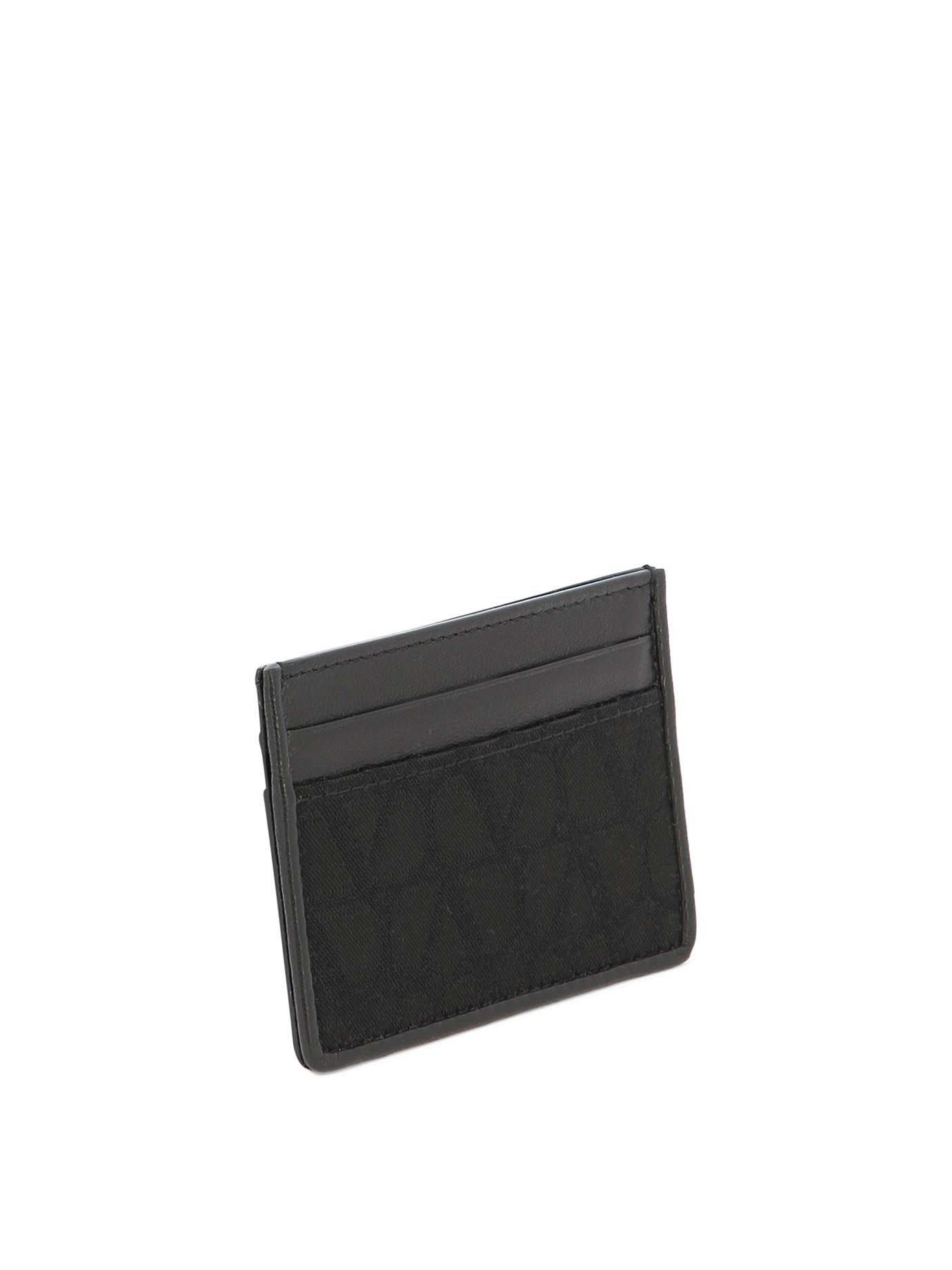 Valentino Garavani Card Holder In Toile Iconographe Technical Fabric