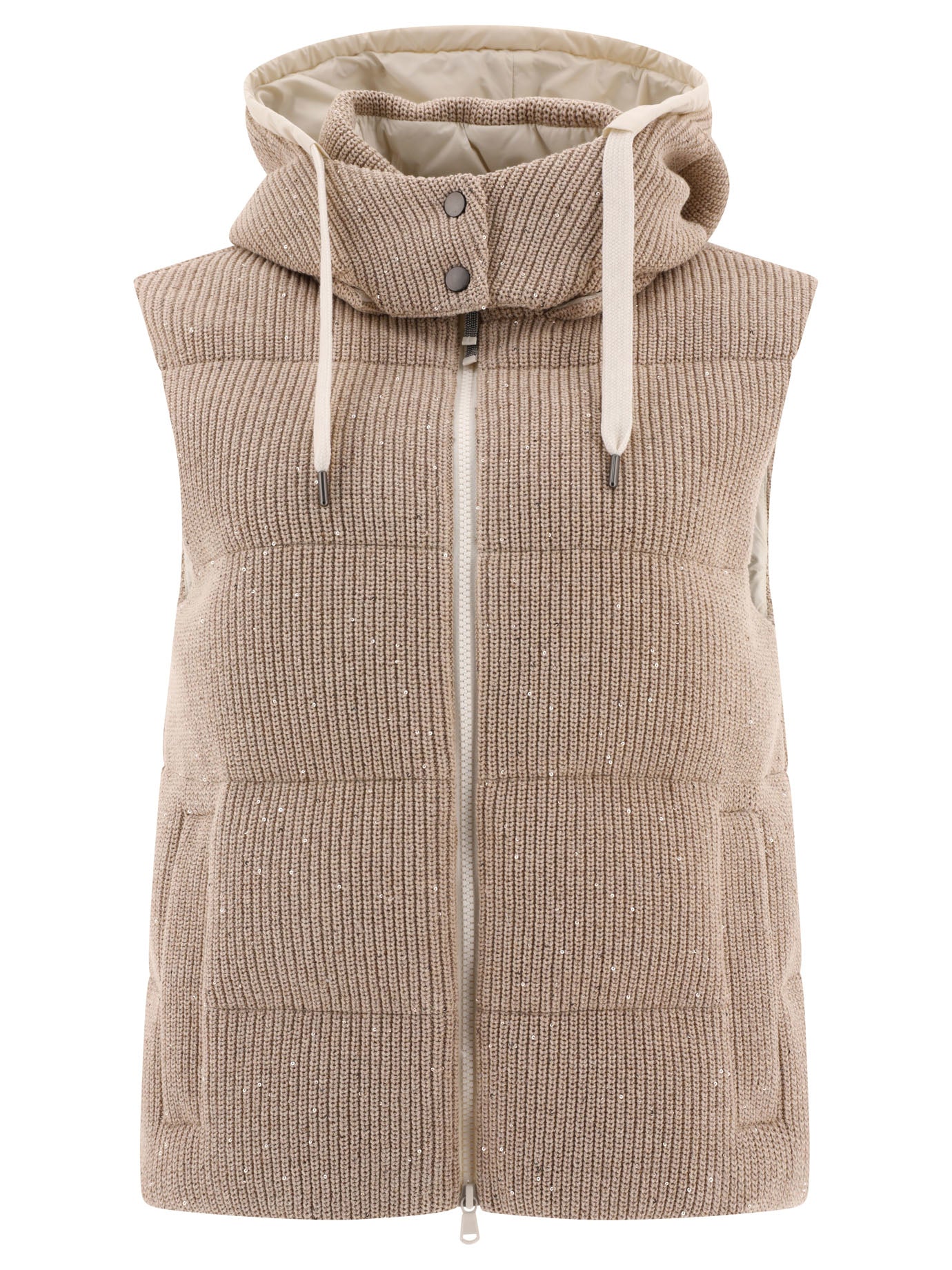 Brunello Cucinelli Dazzling English Rib Knit Down Vest