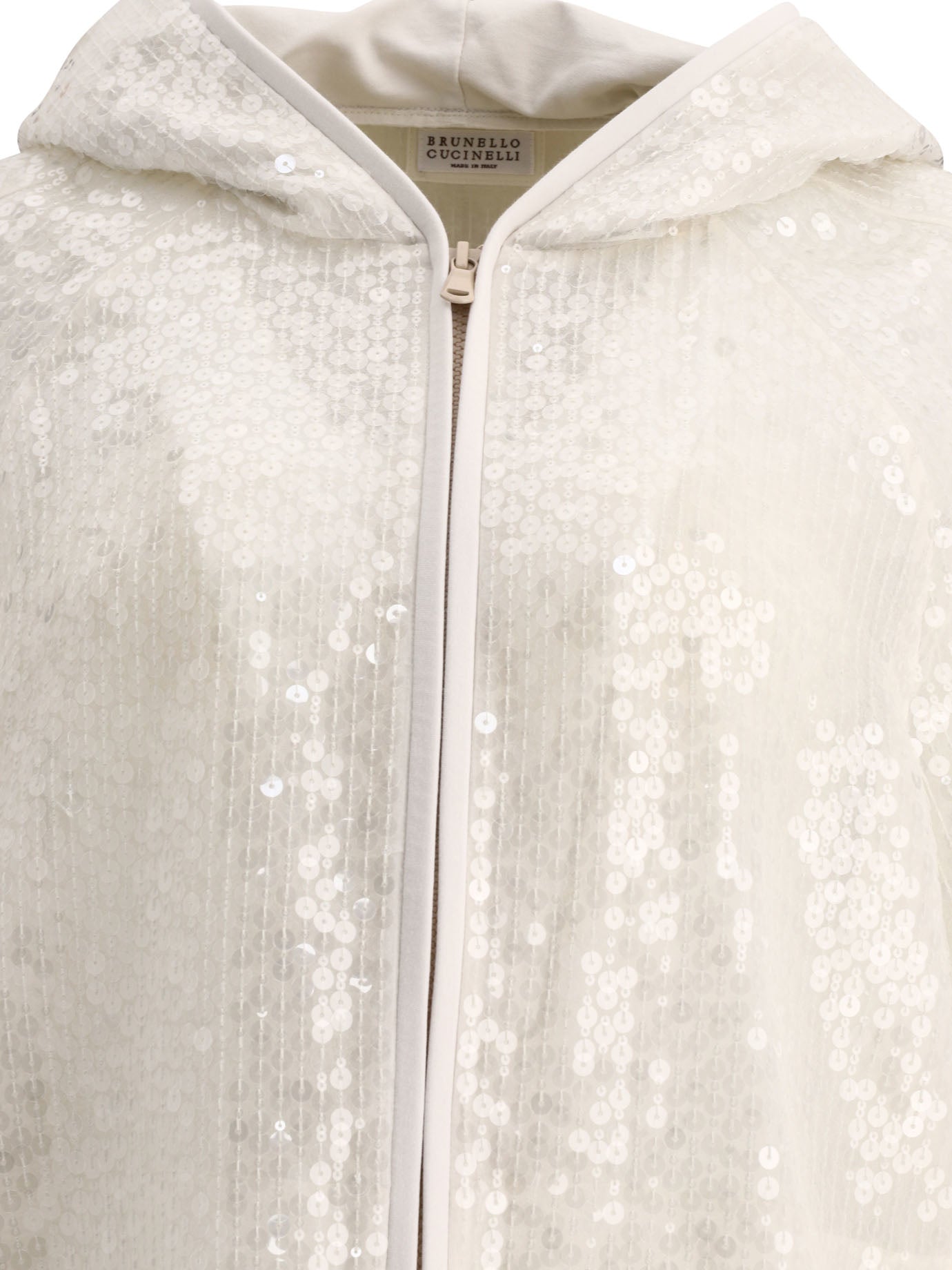 Brunello Cucinelli Dazzling Embroidery Hooded Sweater