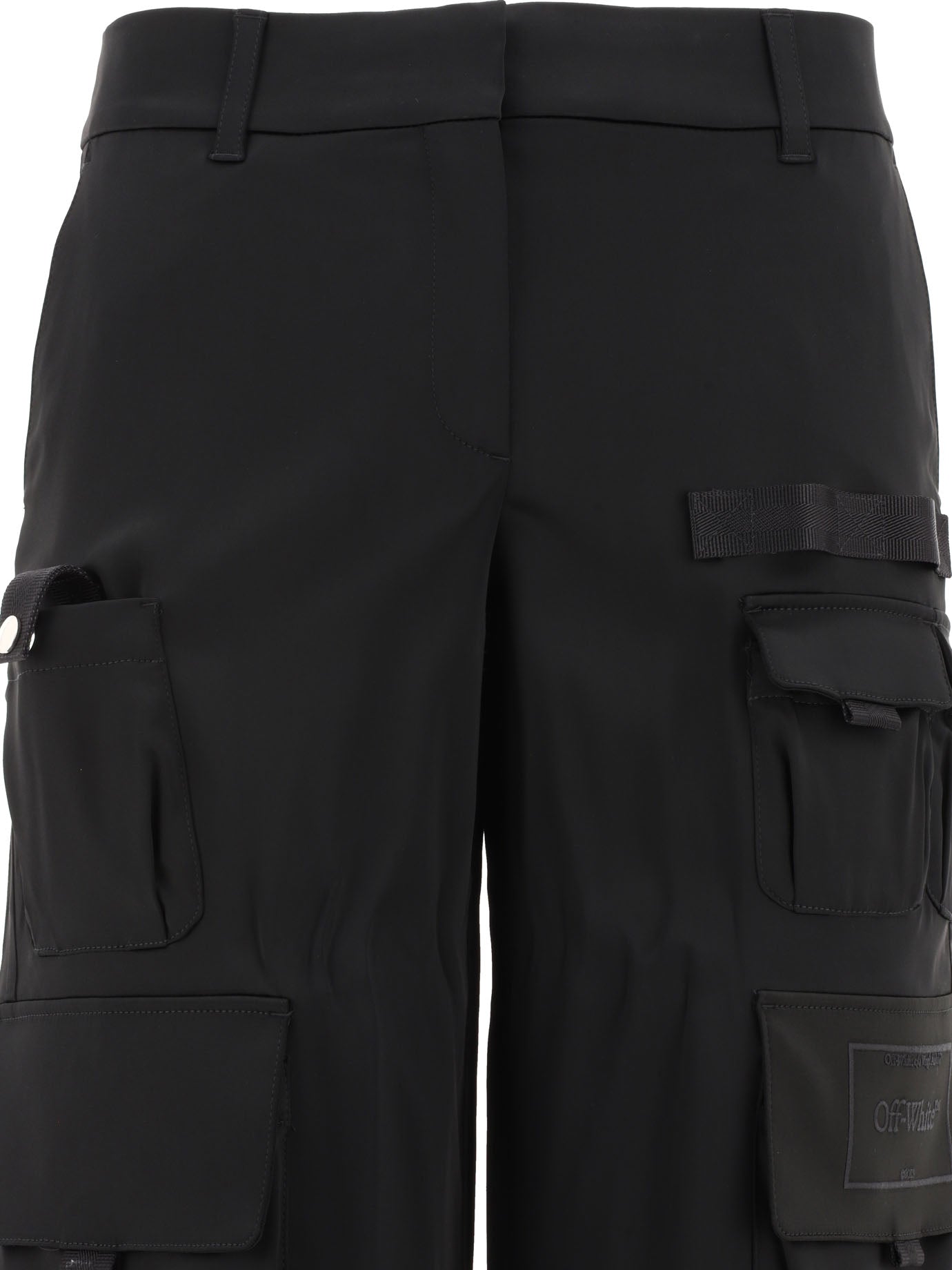 Off-White Satin Toybox Cargo Trousers