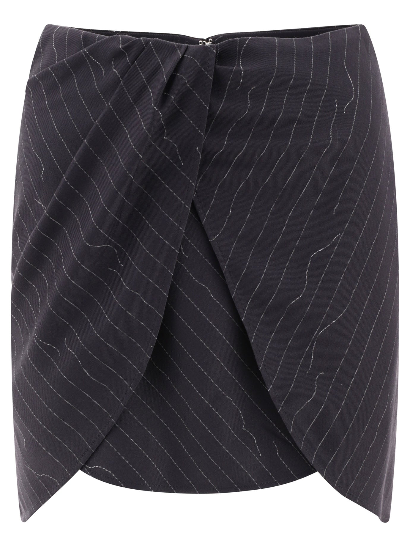 Off-White Pinstripe Twist Skirt