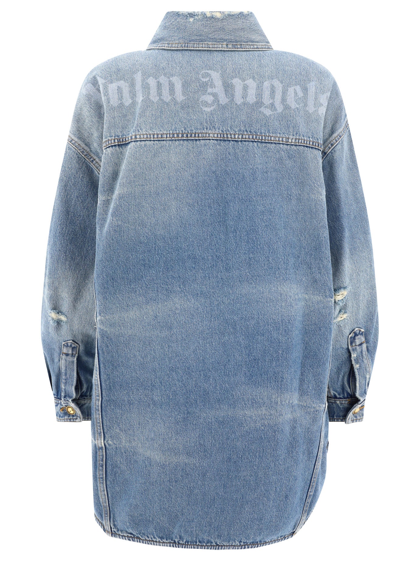 Palm Angels Washed Logo Denim Jacket