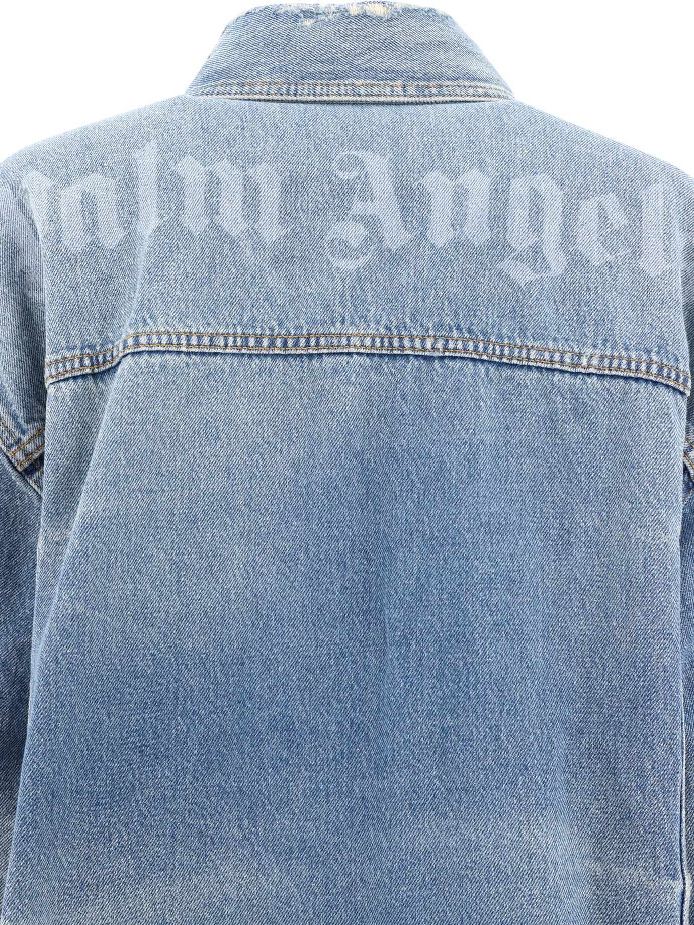 Palm Angels Washed Logo Denim Jacket